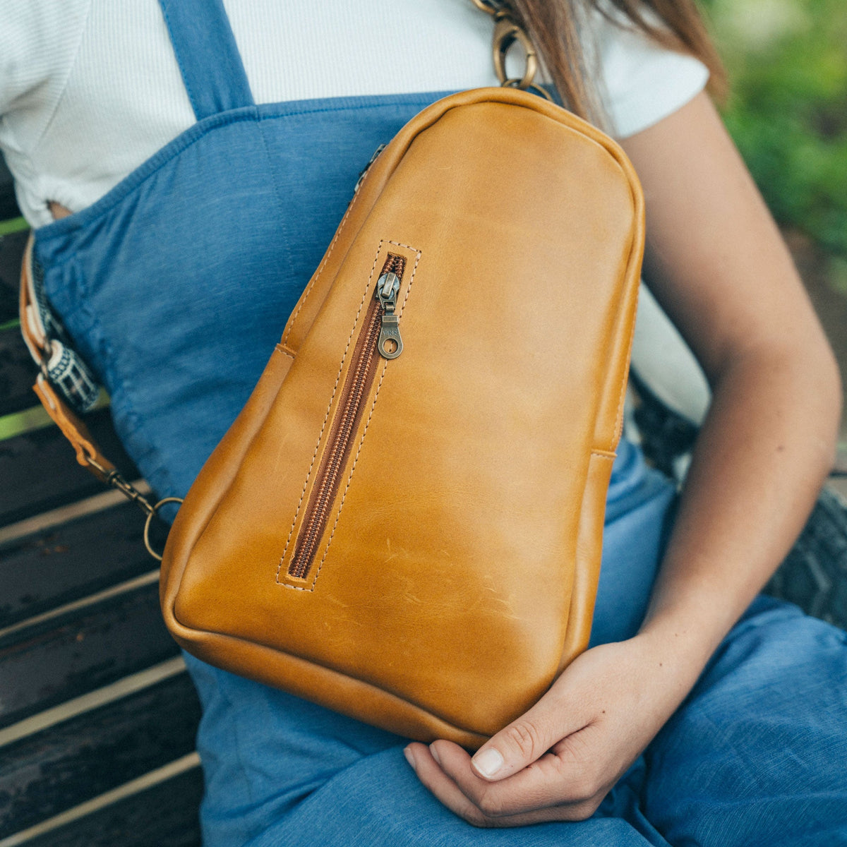 Sling Crossbody Backpack in Amber