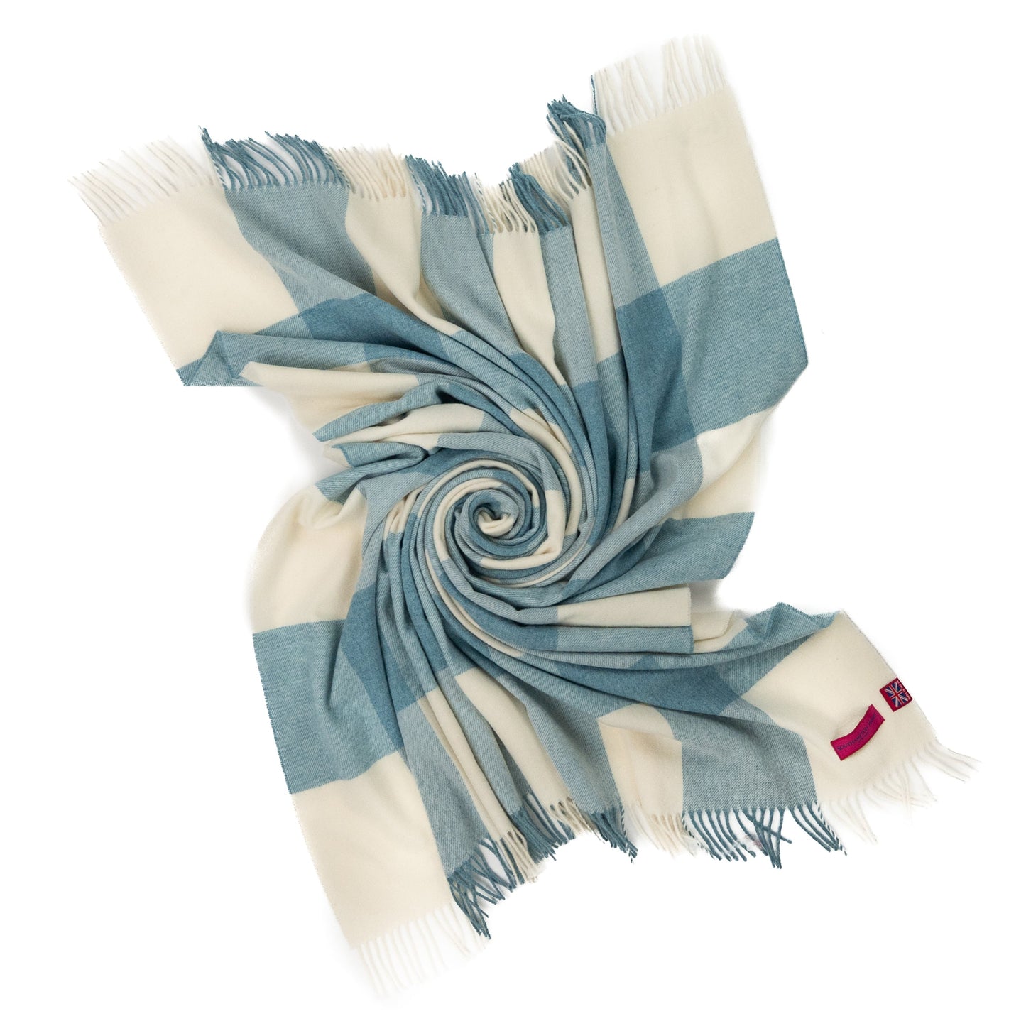 Southampton Home Merino Wool Throw – Block Sky | UK Made - Osadia Concept Store
