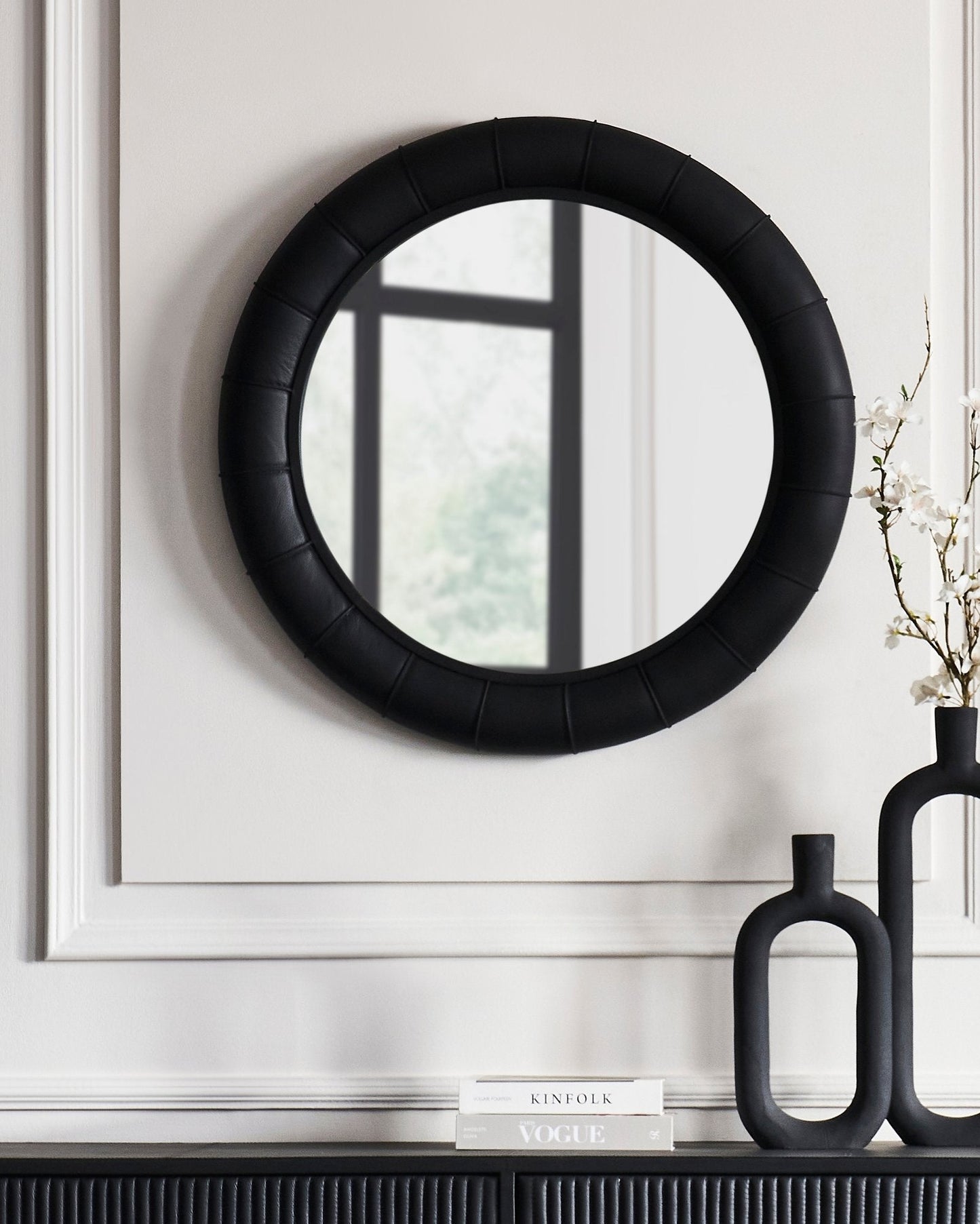 Stanford Leather Framed Wall Mirror