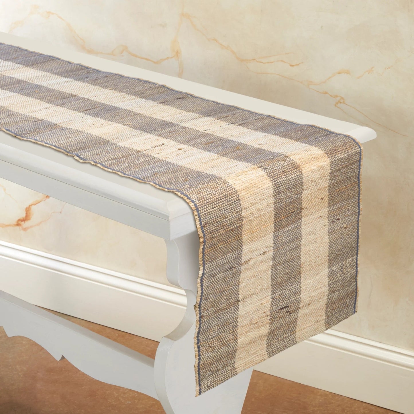 Banana Stem Fiber Table Runner | Handwoven | Fair Trade | Biscotti Strata