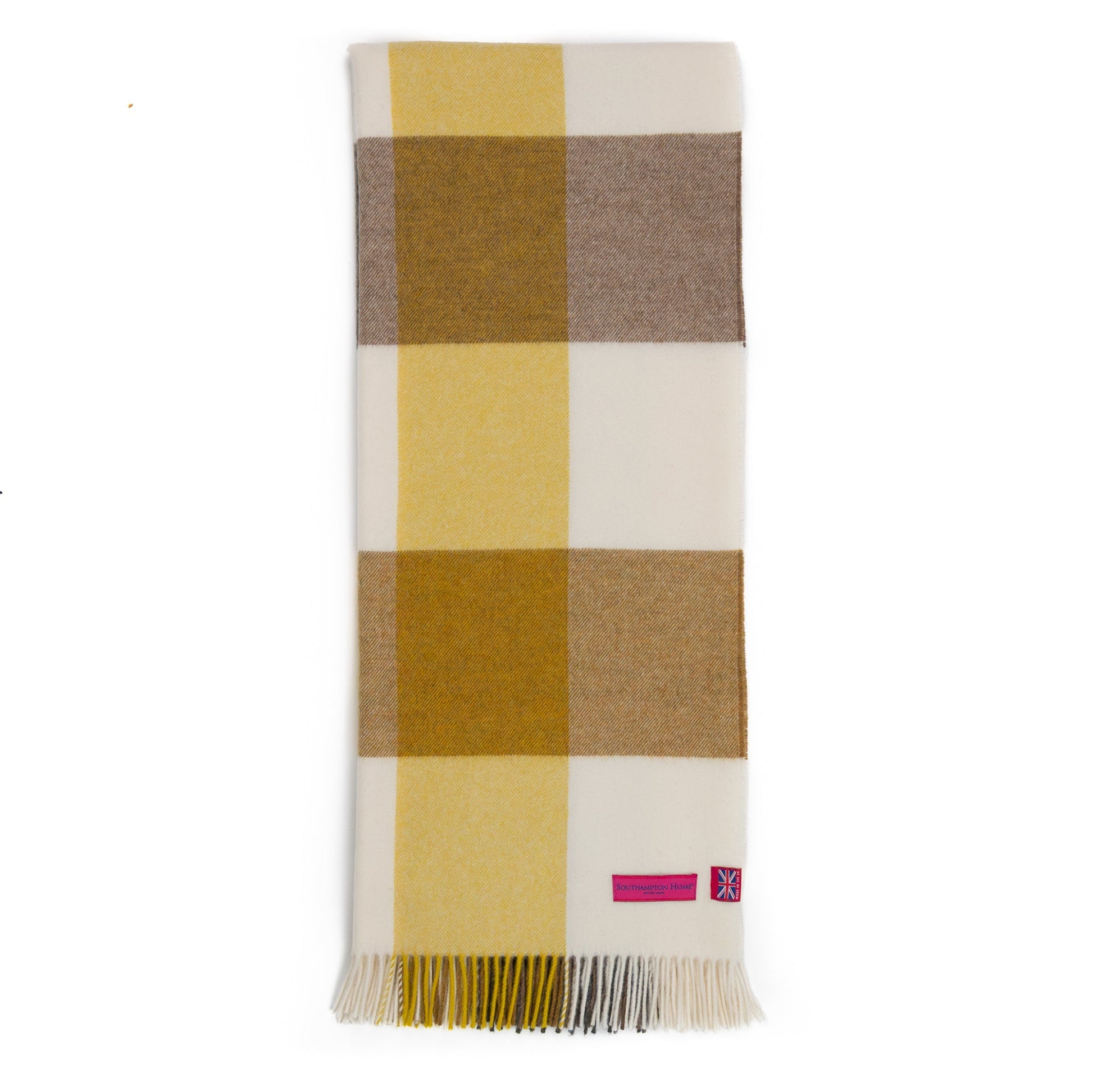 Southampton Home Merino Wool Throw – Block Gold | UK Made - Osadia Concept Store