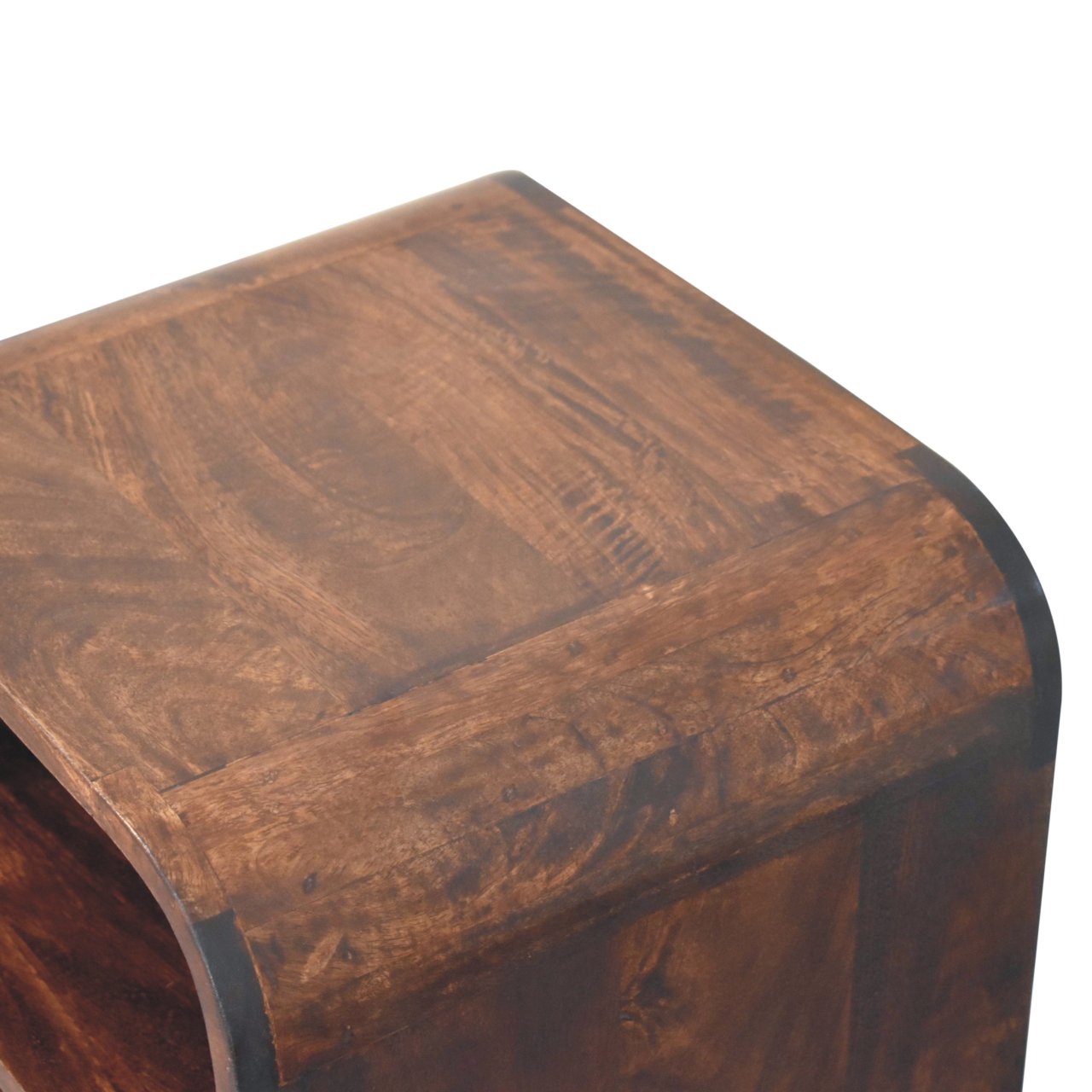 Solid Wood California Walnut Curved Edge Bedside Table