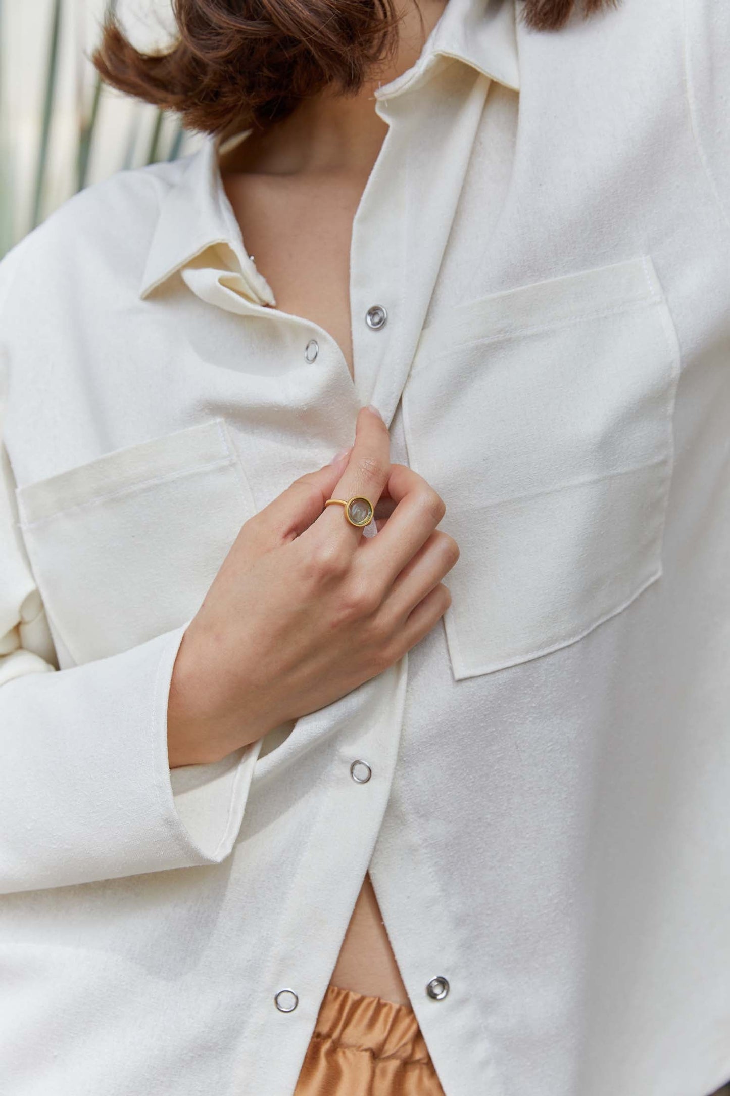 Relaxed Fit Raw Silk Shirt