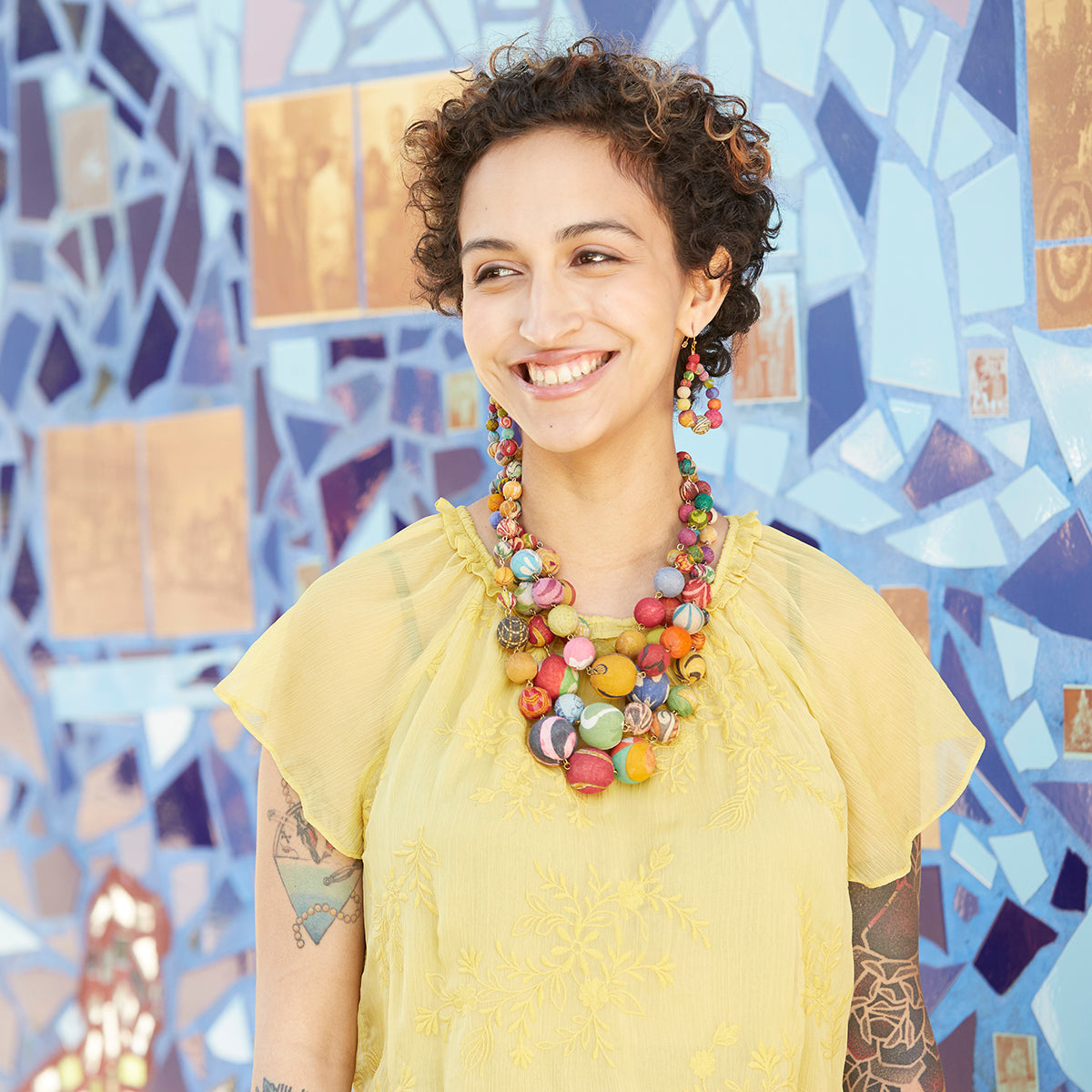 Kantha Orb Necklace