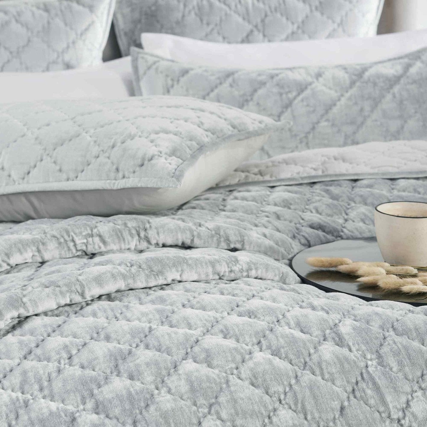 Clermont Diamond Velvet Quilt - Clearance