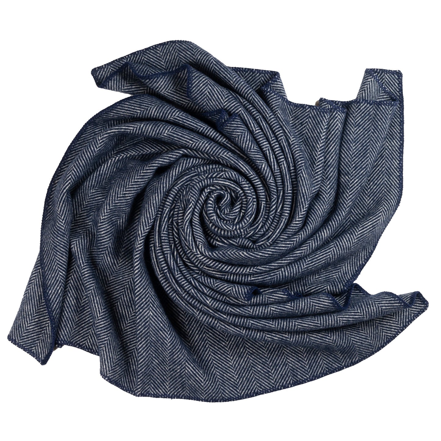 Highland Tweeds BIG Throw ~ Navy Herringbone  ~