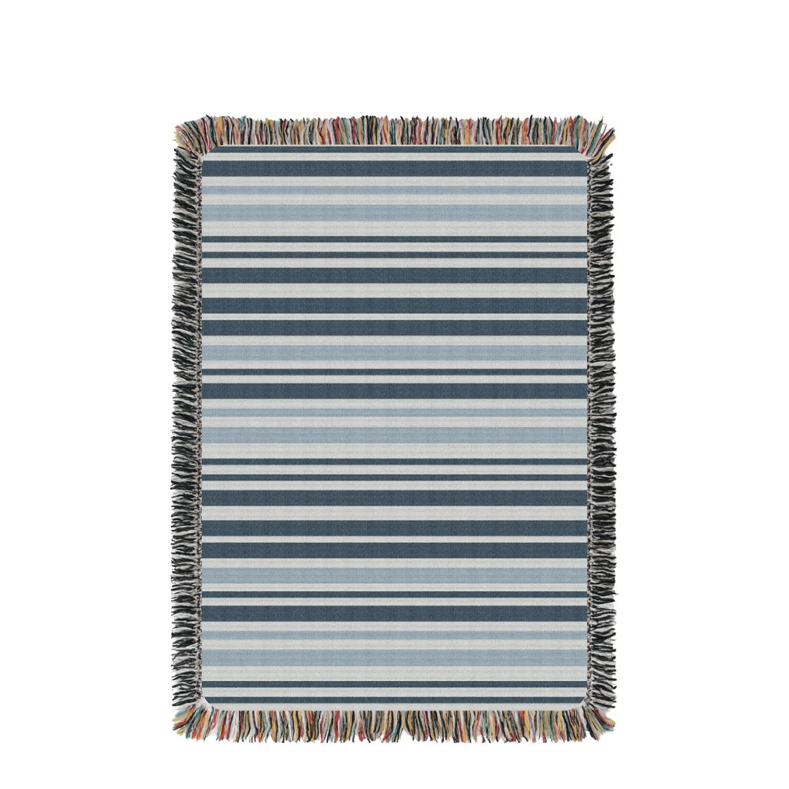 Blue Coastal Stripe Jacquard Woven Throw