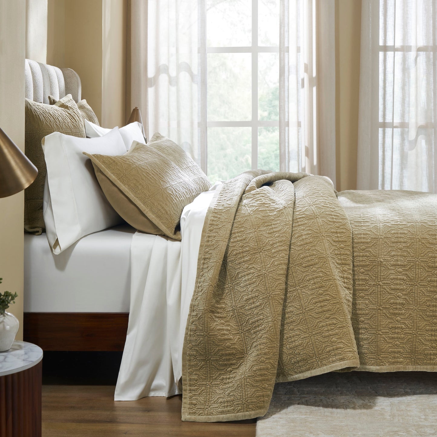 Duke Geometric Cotton Velvet Quilt