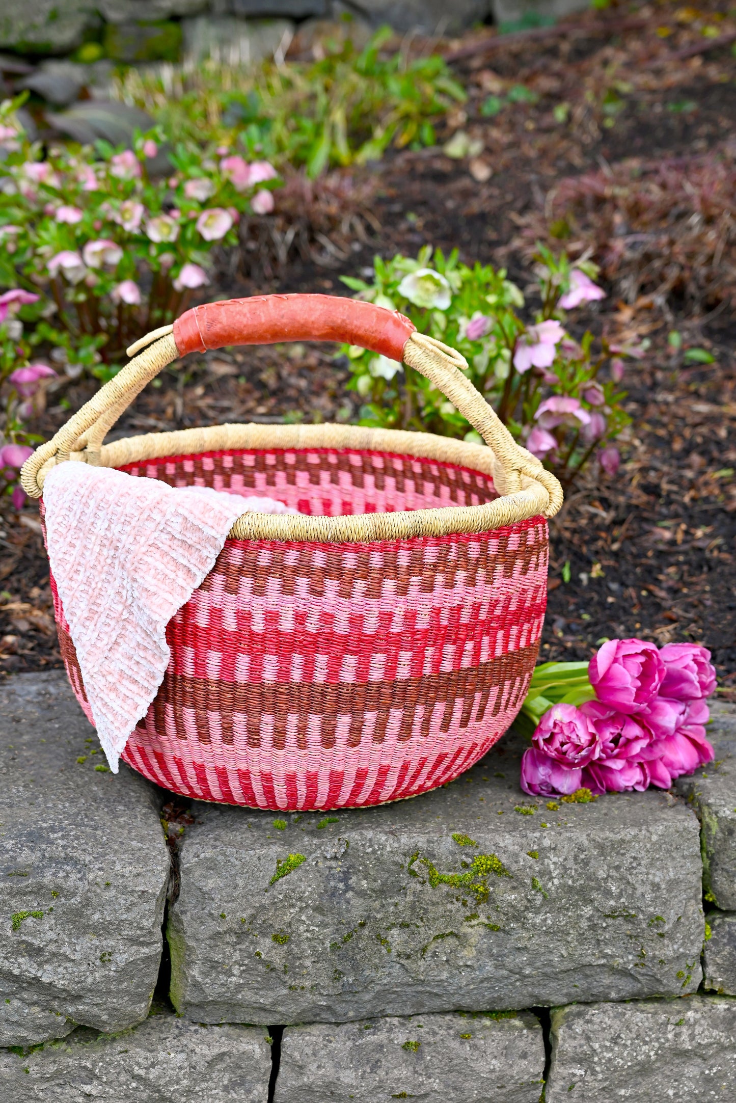 Primrose Patterned Bolga Basket
