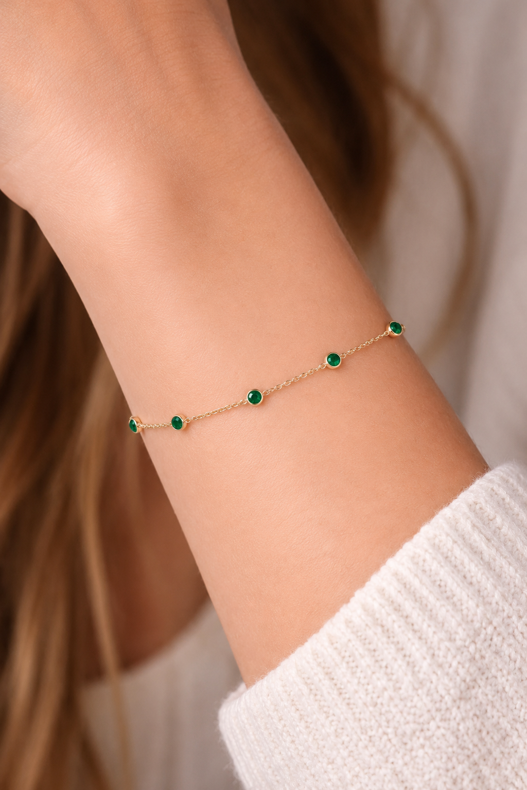 May Birthstone Bracelet — Emerald