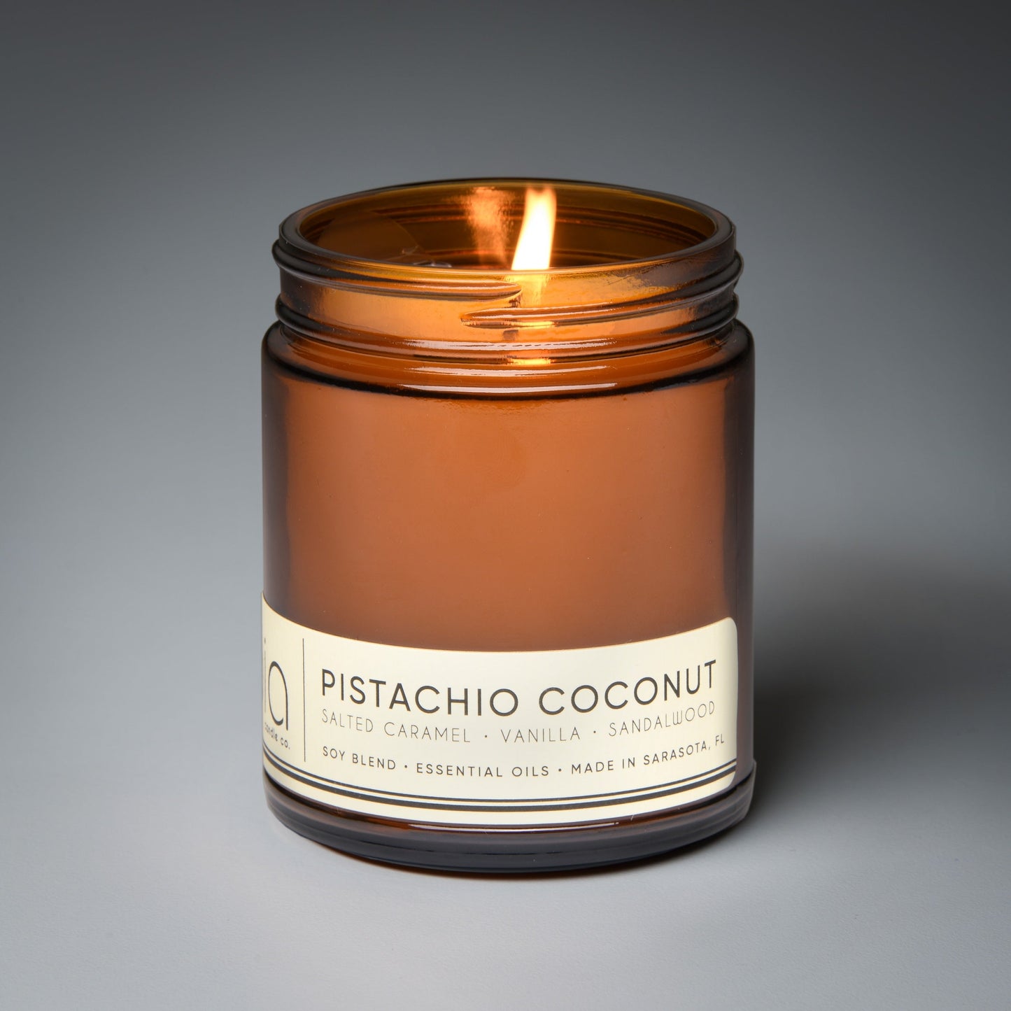 Pistachio Coconut Soy Blend Candle — Vanilla, Salted Caramel & Coconut
