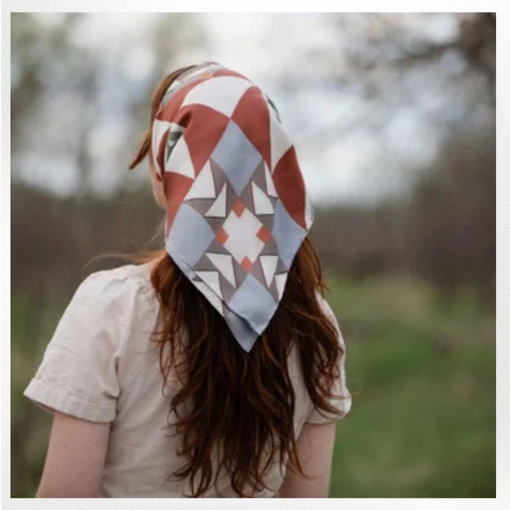 100% Silk Scarf: Heirloom - Folk Quilt Pattern