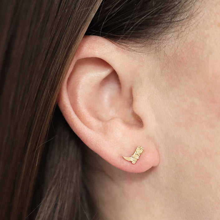 14K Yellow Gold Cowboy Boot Stud