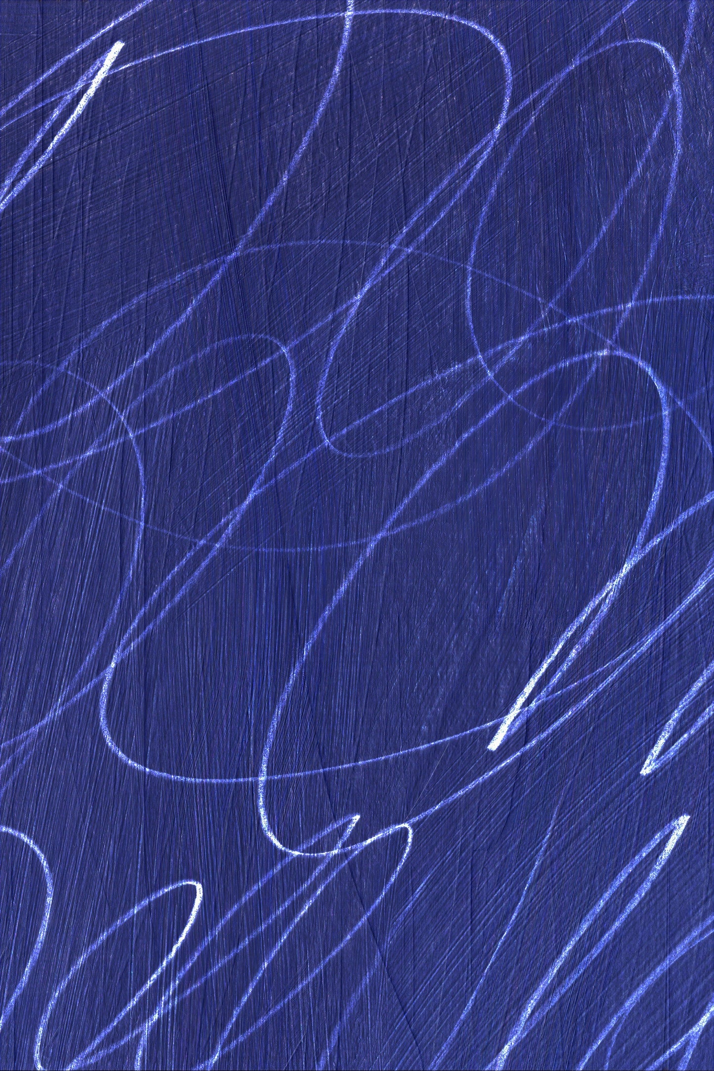 Gestural Marks in Deep Ocean Square Framed Wall Art