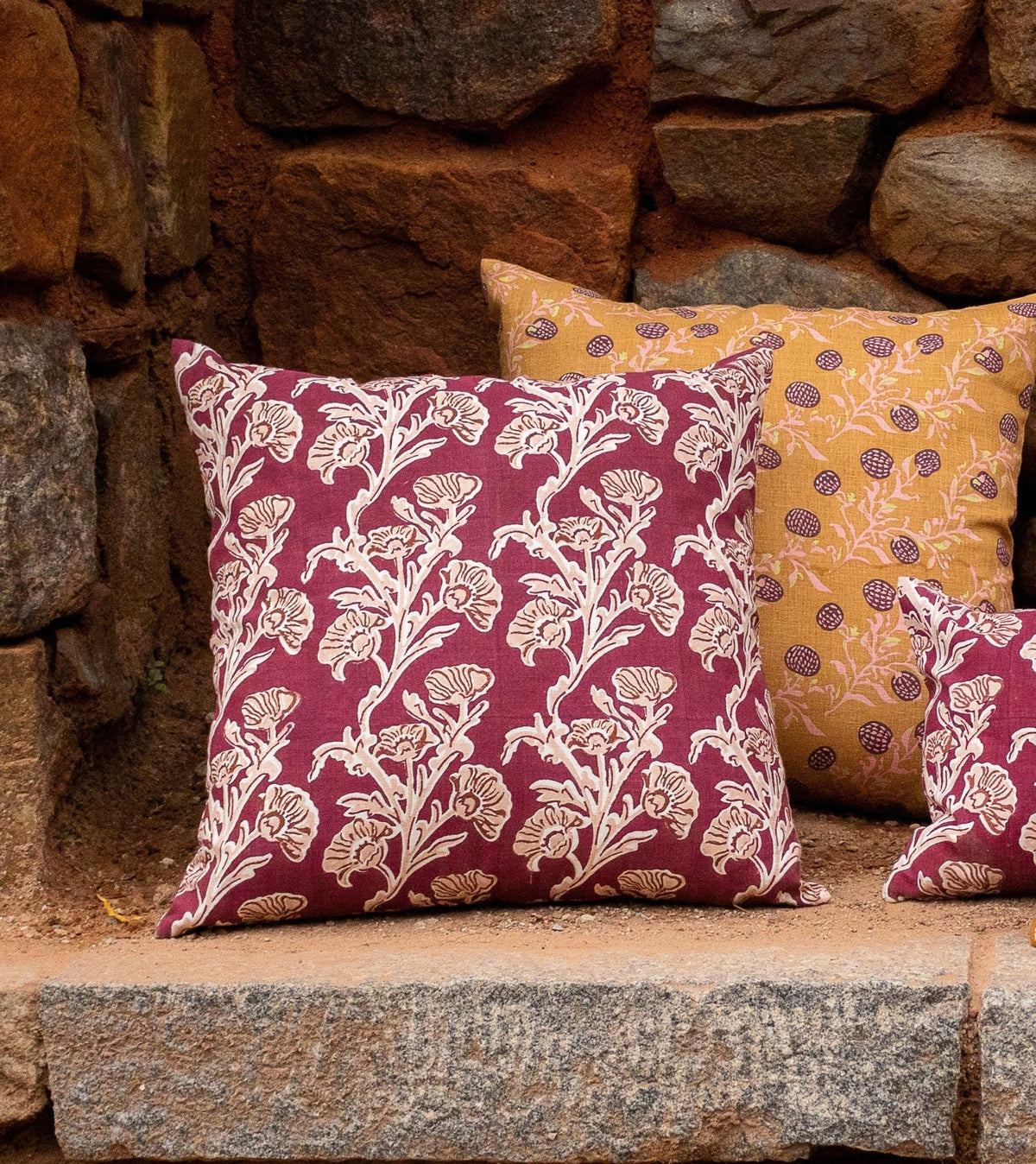 Bella Throw Pillow Cover - Wine Red