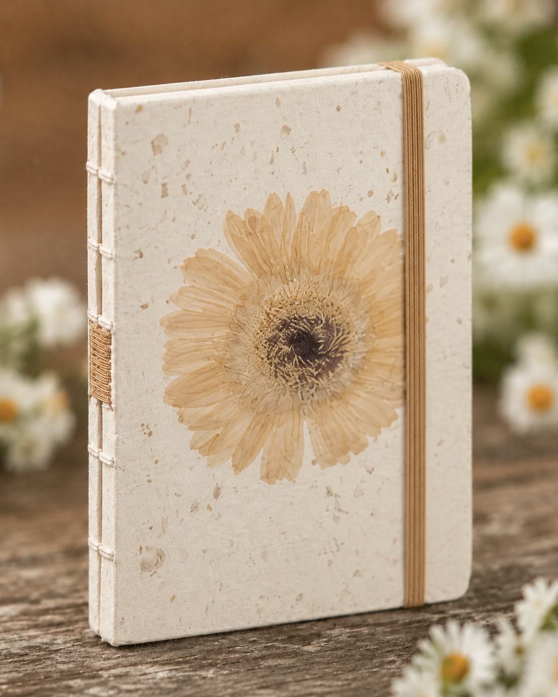 Handcrafted Journal with Pressed Flowers 4x6