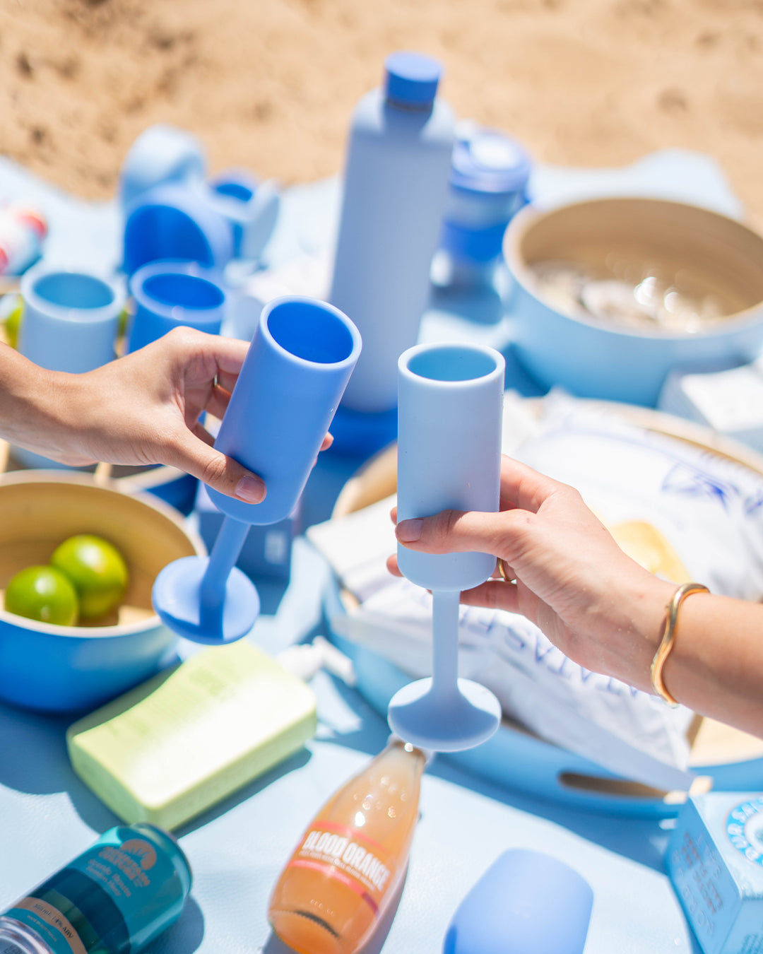 Sky + Kingfisher | Seff | Unbreakable Champagne Flutes