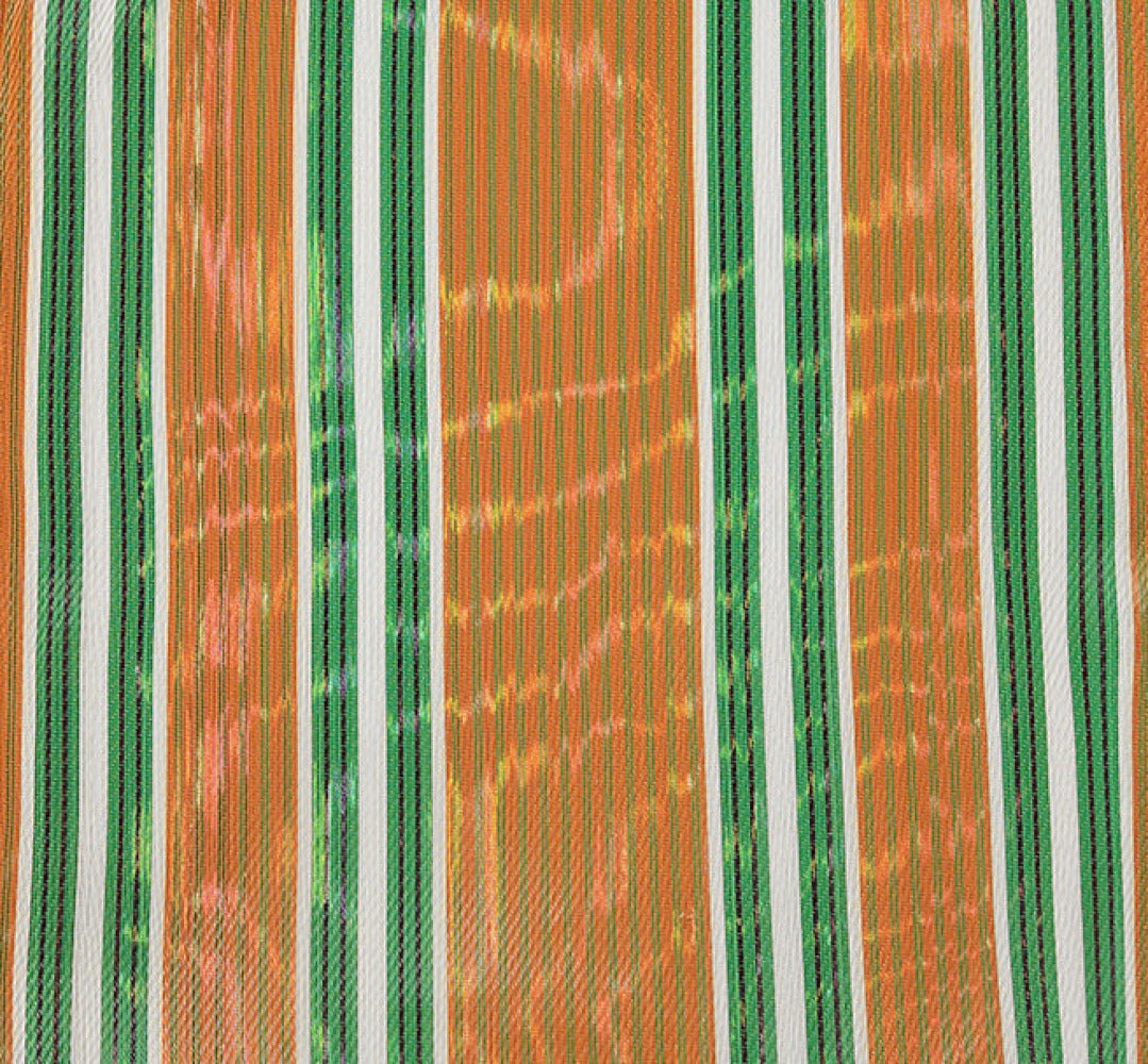 Woven Market Shopper in Spanish Orange & Grass Green