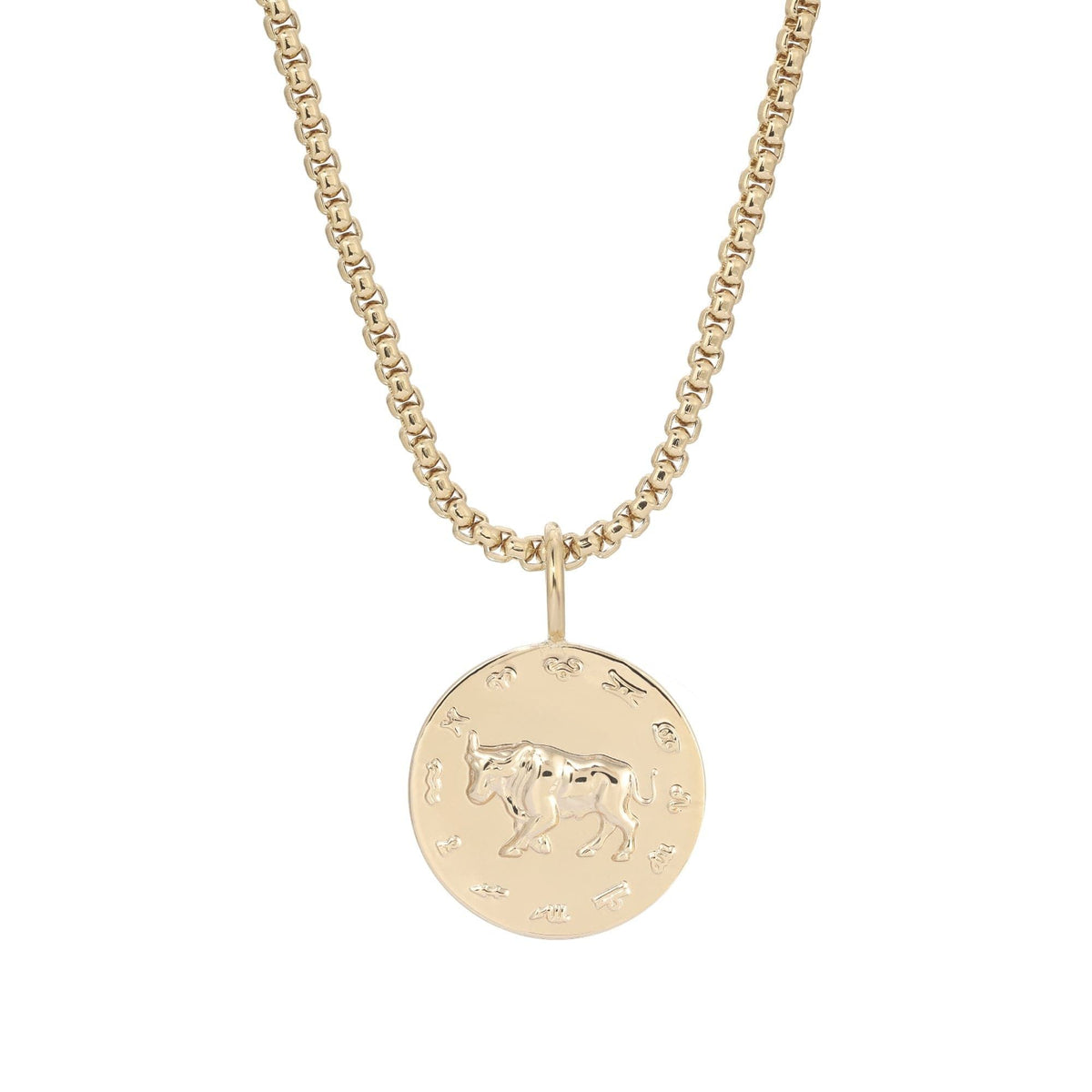 Zodiac Pendant & Thin Box Chain Necklace