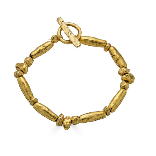 Gold Organic Bead Bracelet