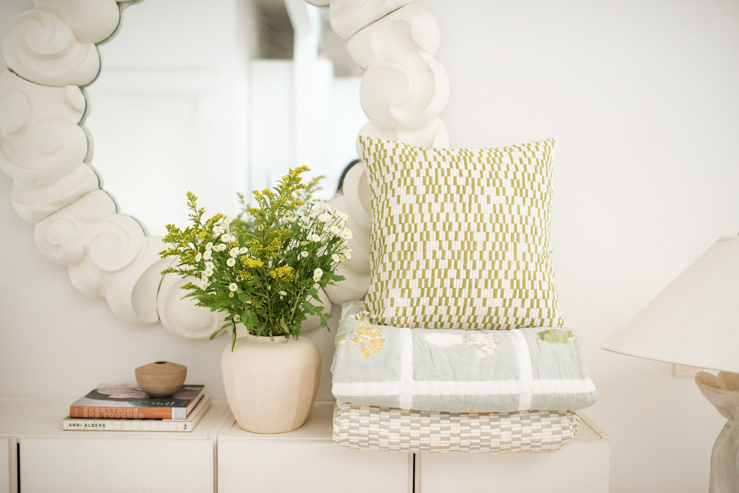 The Block Grid -  Hand Block Printed Pillow Cover