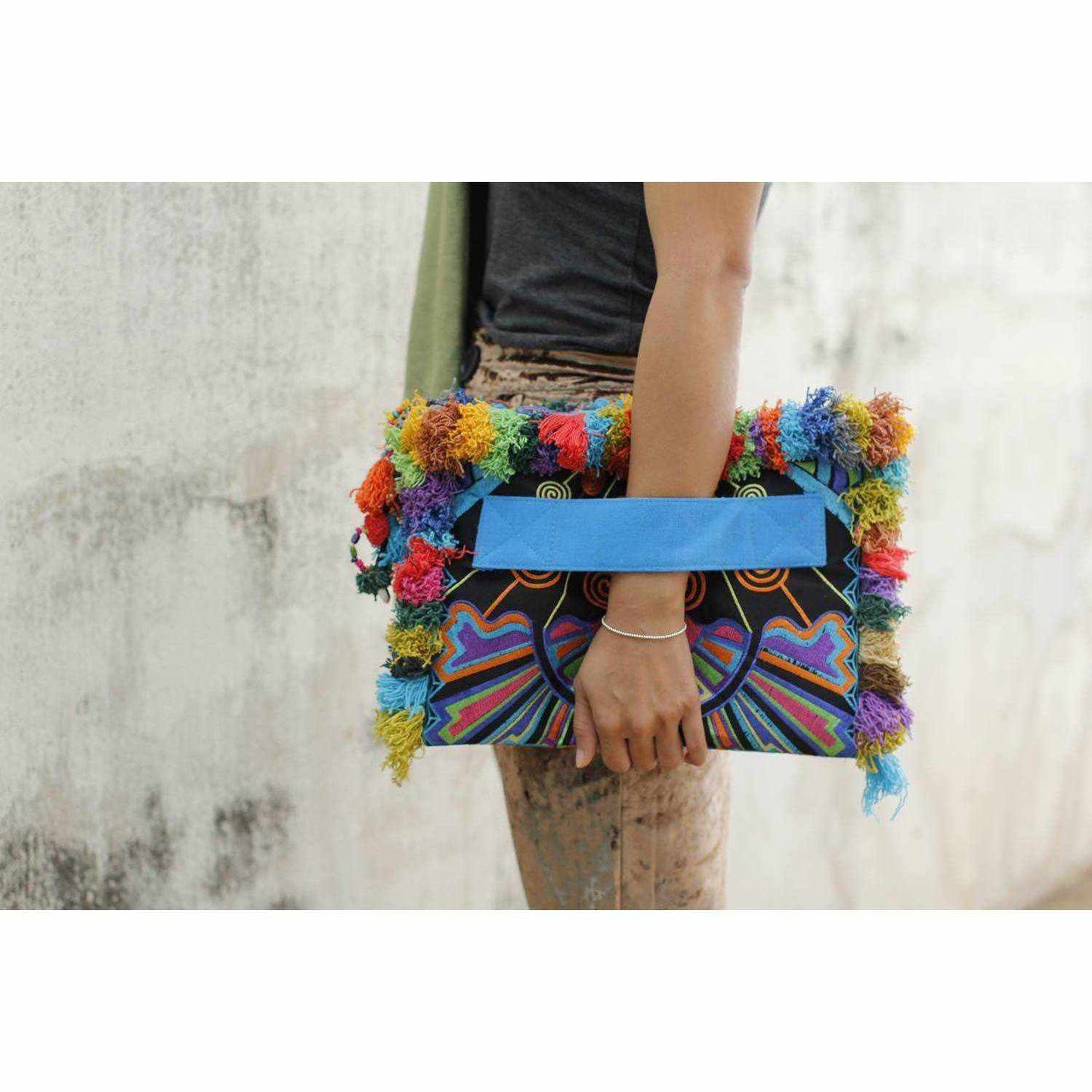 Computer Case | Oversize Pom Pom Clutch - Thailand