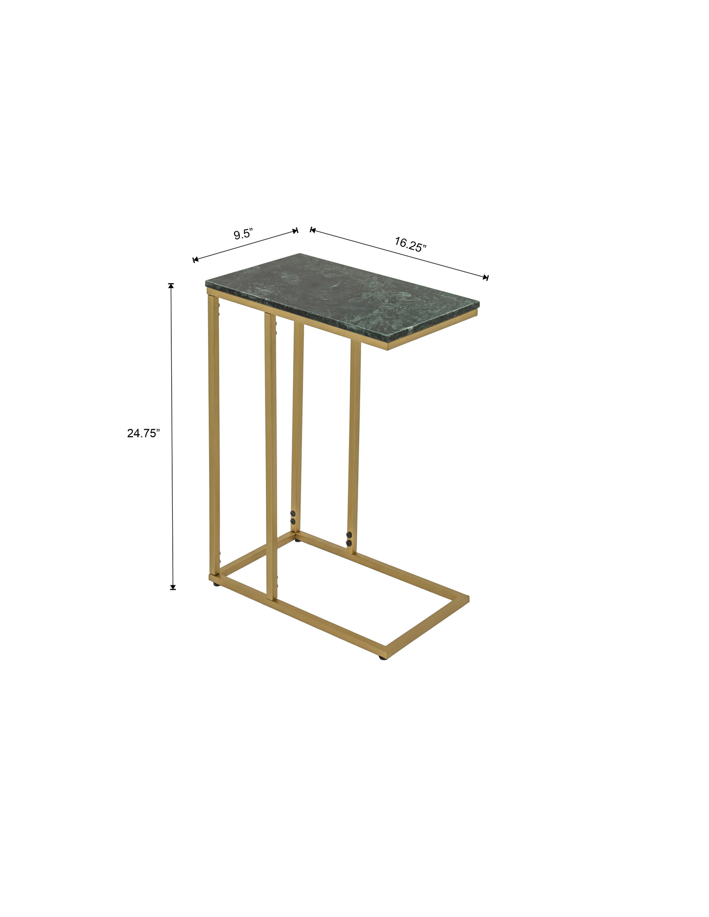 C-Shape Side Table with Marble Top