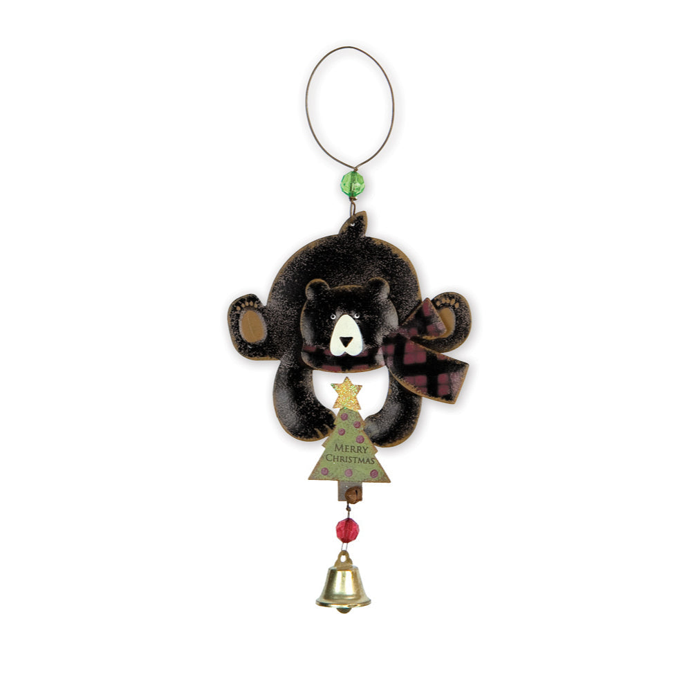 Berry Merry Bottoms Up Black Bear Ornaments - Set of 4