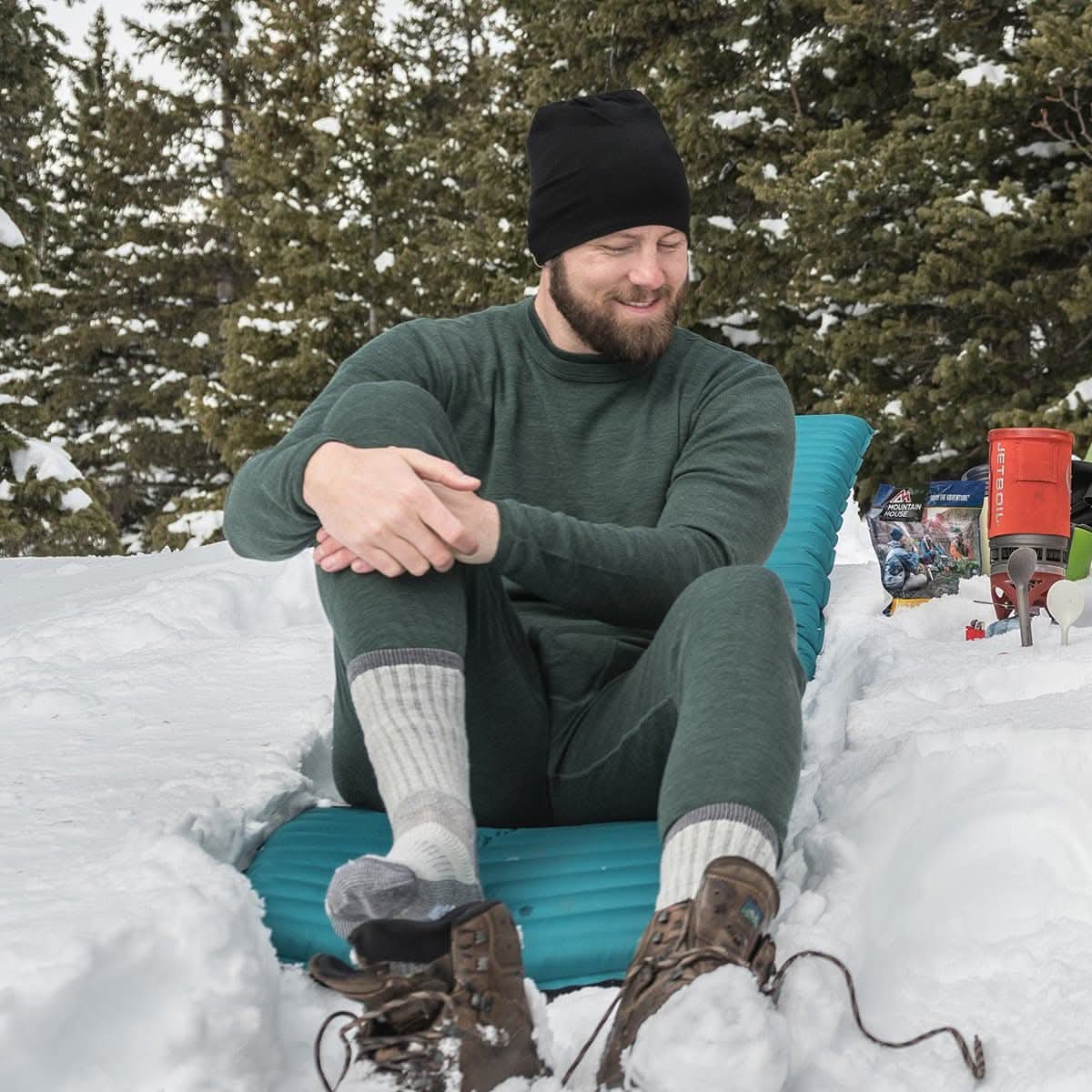 Men's Wool Thermal Top Midweight Base Layer - 100% Merino Wool - Osadia Concept Store