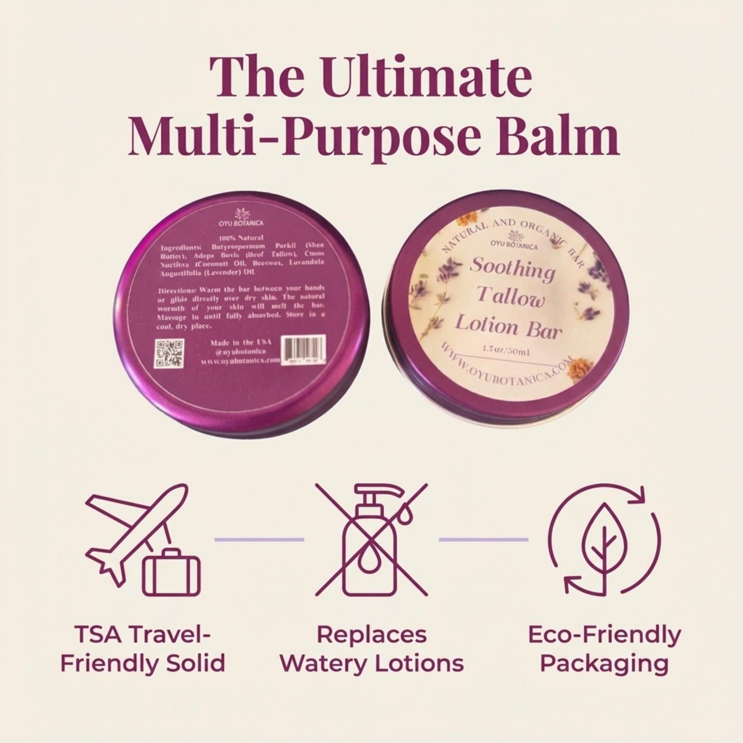 Tallow Lotion Bar (Lavender)
