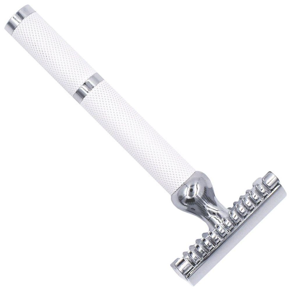 Parker 70C White and Chrome Open Comb Safety Razor