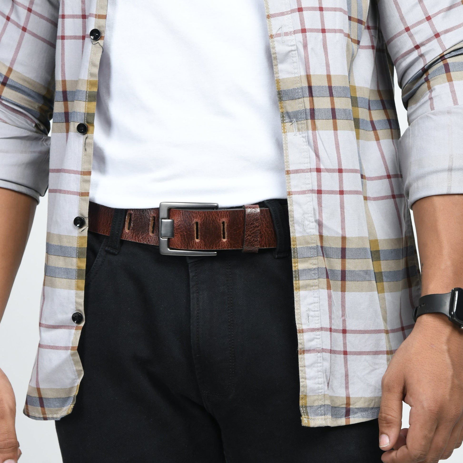 Timberline Dark Brown Leather Belt - Osadia Concept Store