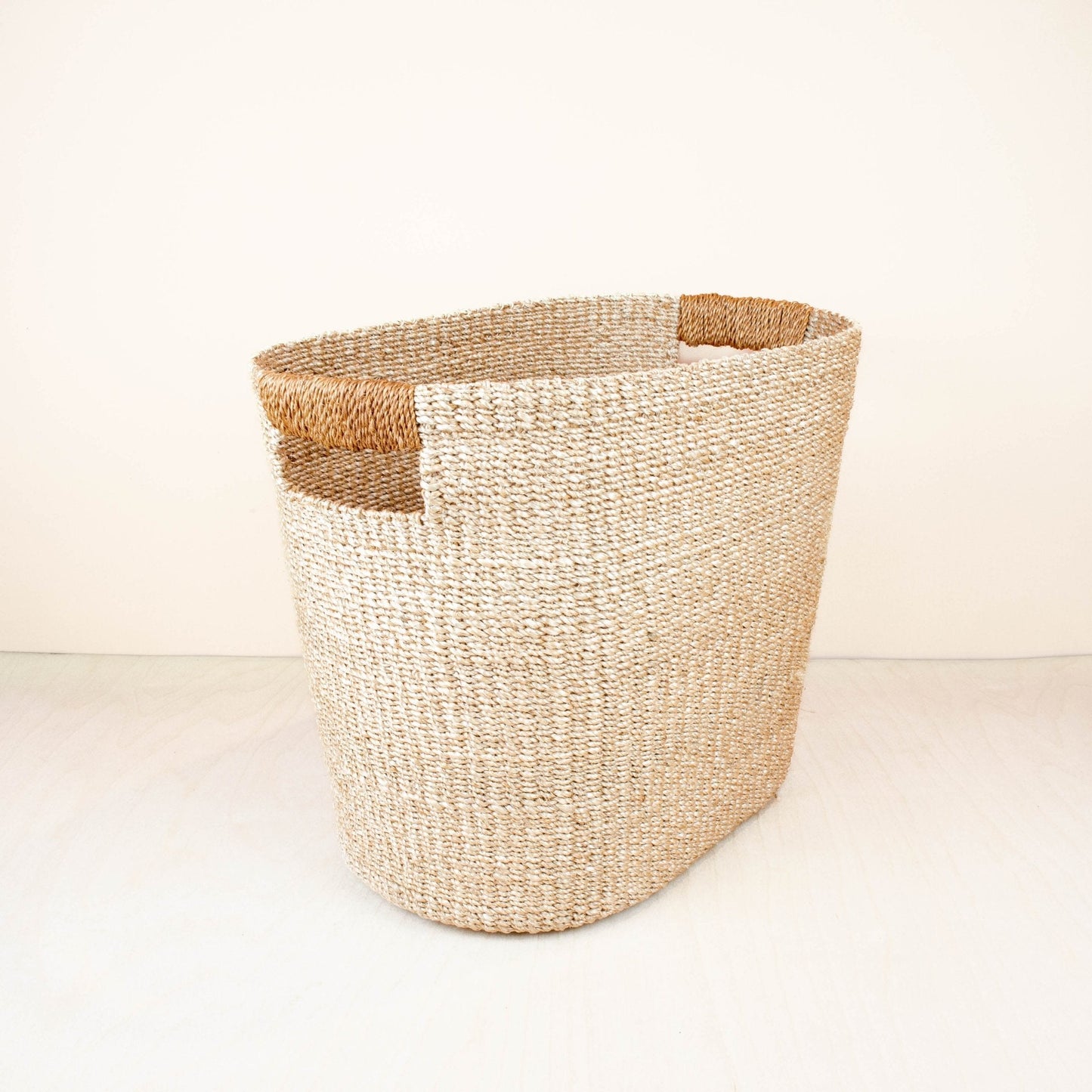 S/2 Tan Oval Woven Baskets