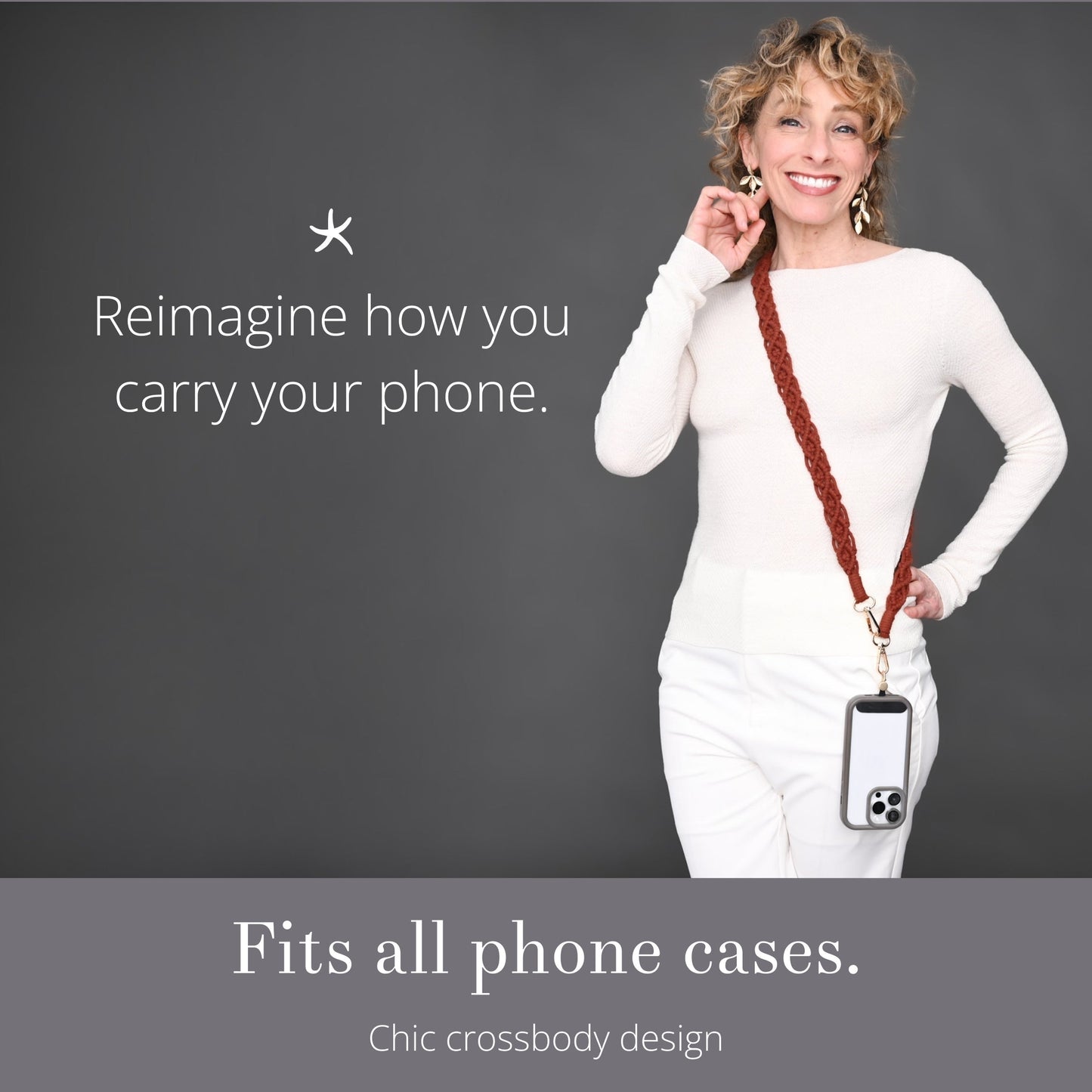 Wear Hope Macramé Crossbody Strap in Terra Cotta