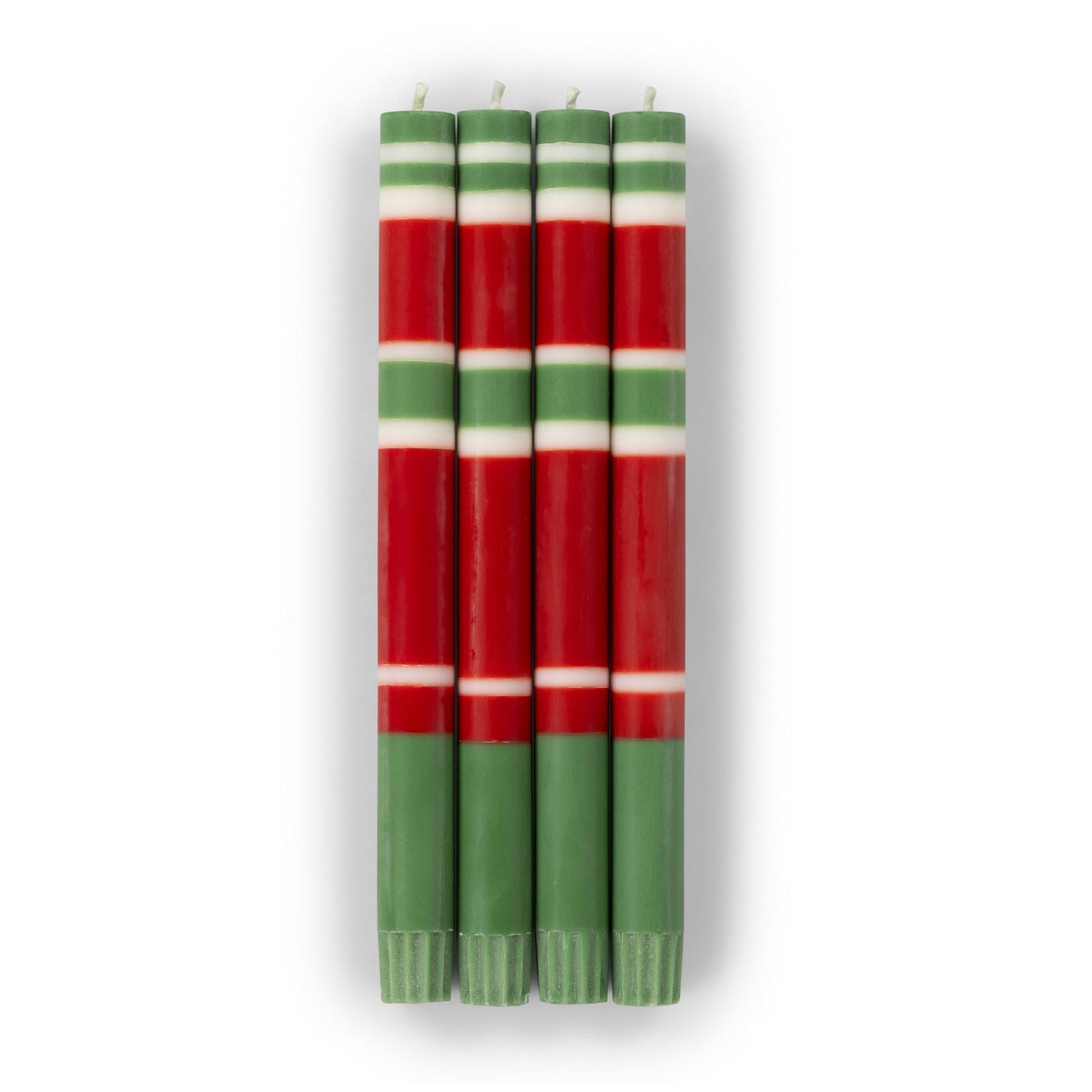 Striped Dinner Candles Holiday Set
