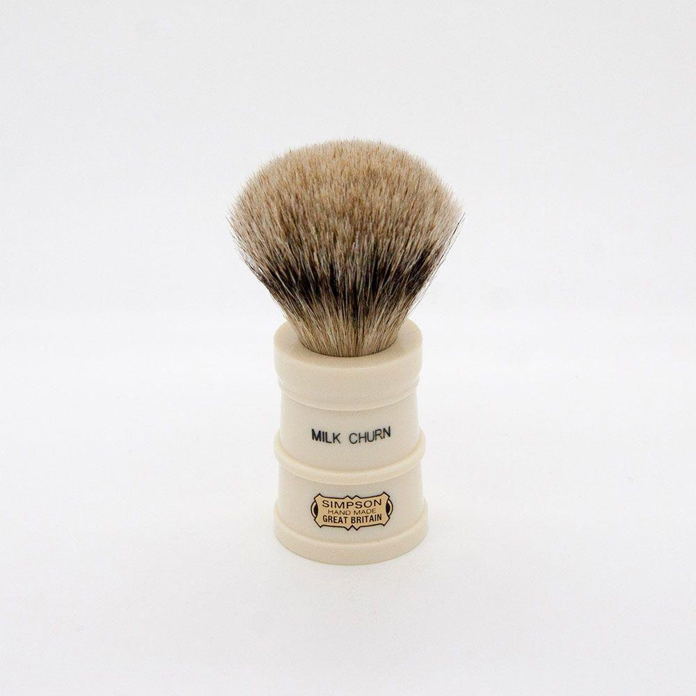 Simpsons Milk Churn Best Badger Hair Shaving Brush With Imitation Ivory Handle