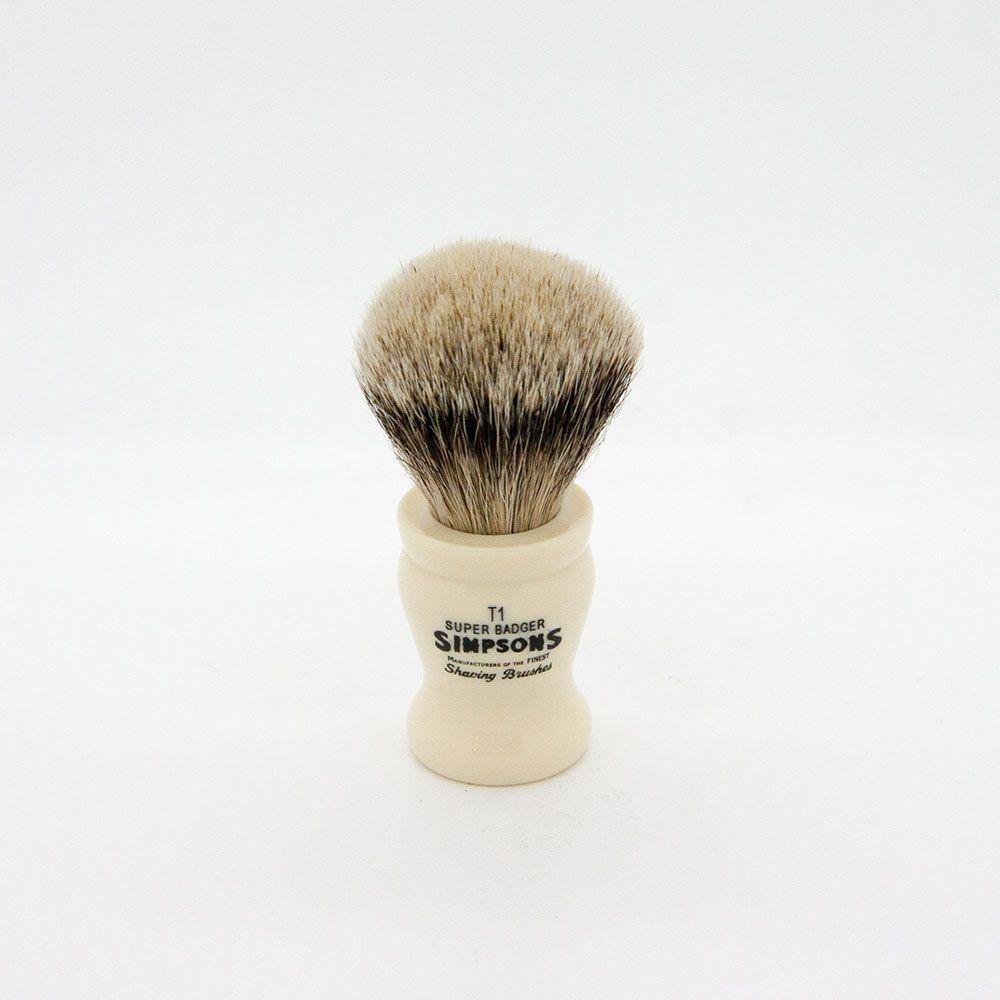 Simpsons Tulip T1 Super Badger Hair Shaving Brush With Imitation Ivory Handle