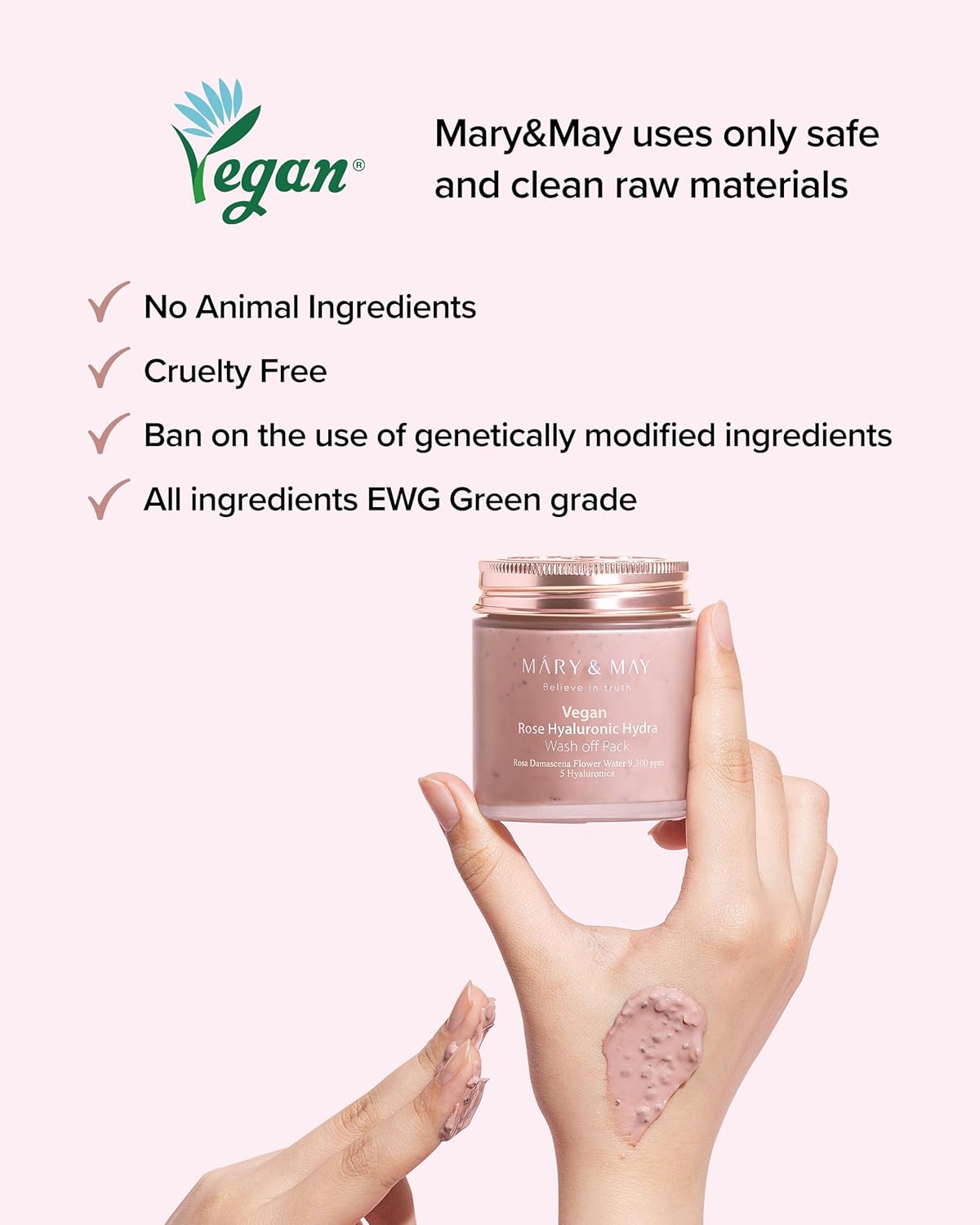 Mary & May Vegan Rose Hyaluronic Hydra Wash Off Pack - Osadia Concept Store