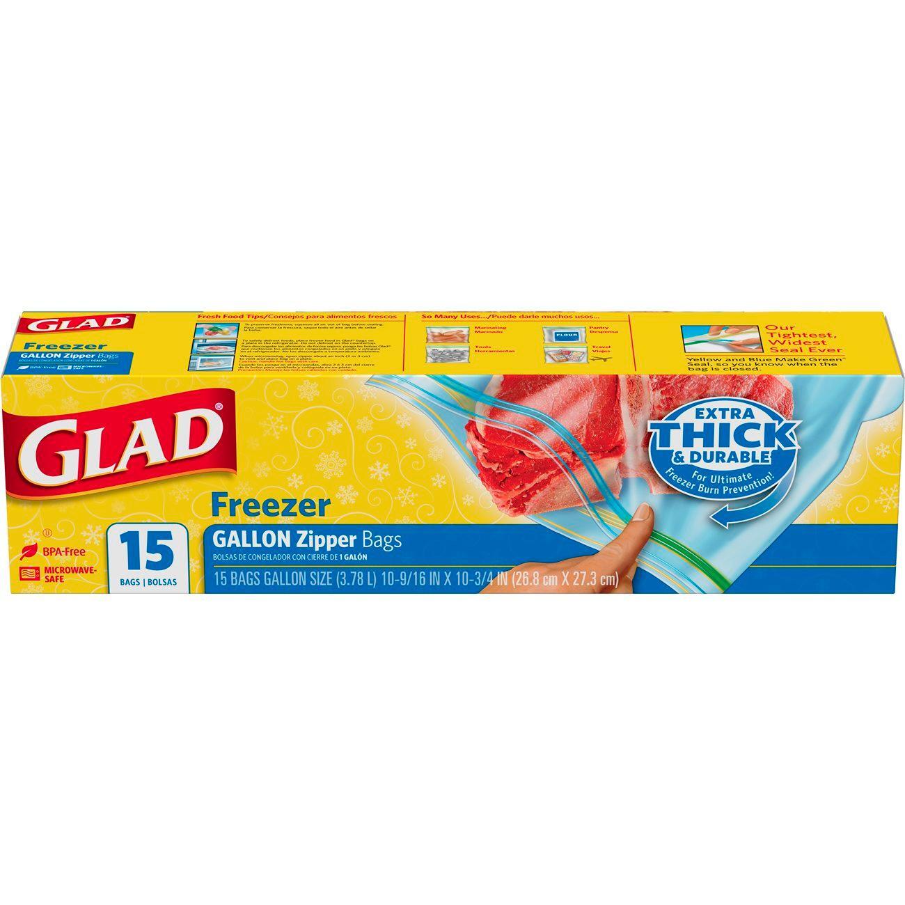 Glad Zipper Freezer Bags Gallon Size