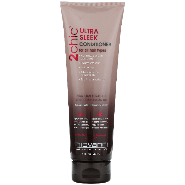 Giovanni 2chic Ultra-Sleek Conditioner, Brazilian Keratin & Argan Oil, 8.5 Oz