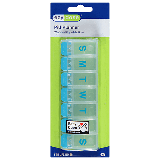 Ezy Dose 7 Day Push Button Pill Reminder, Medium