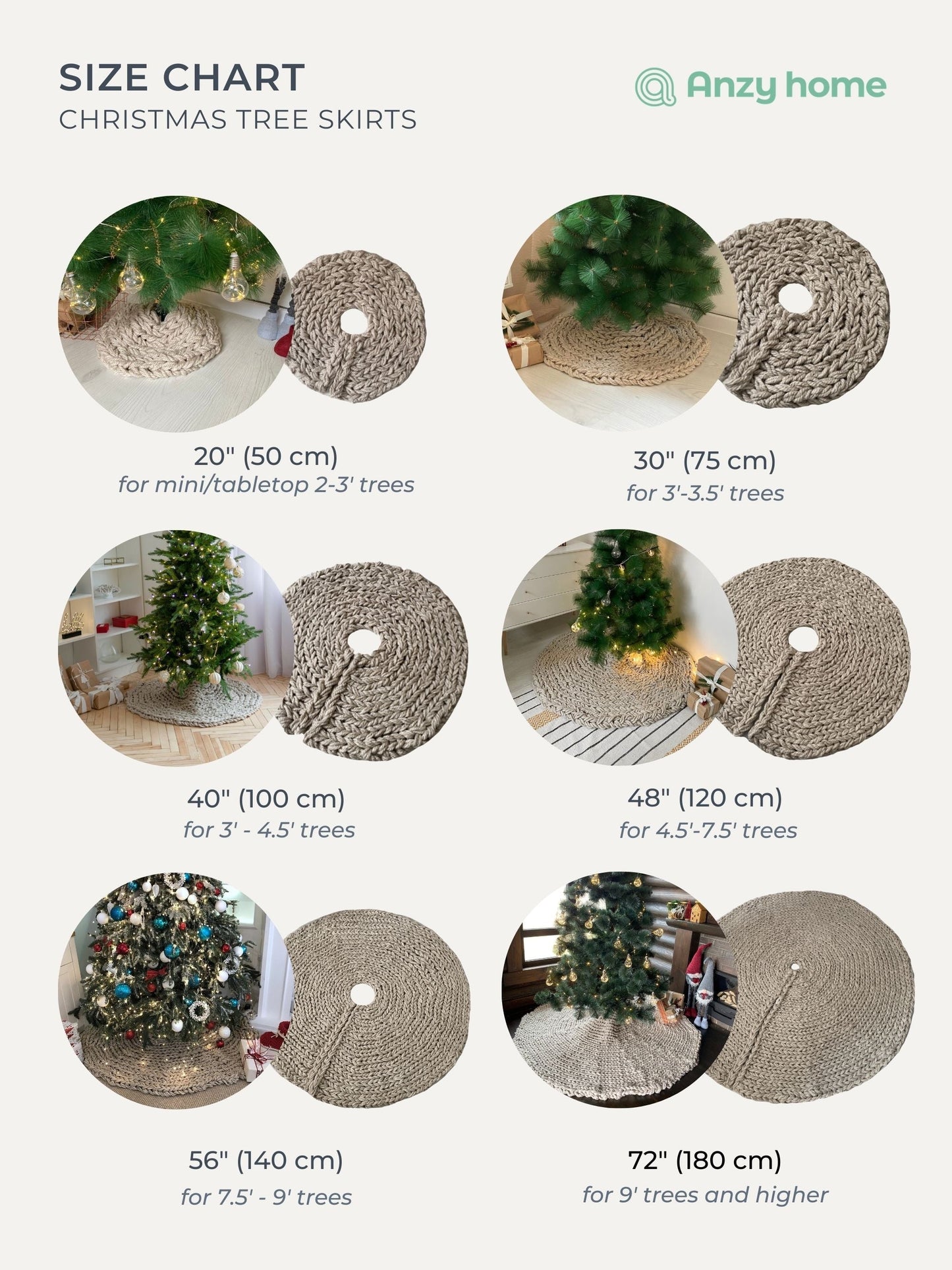 Black Chunky-Knitted Christmas Tree Skirt | US Stock
