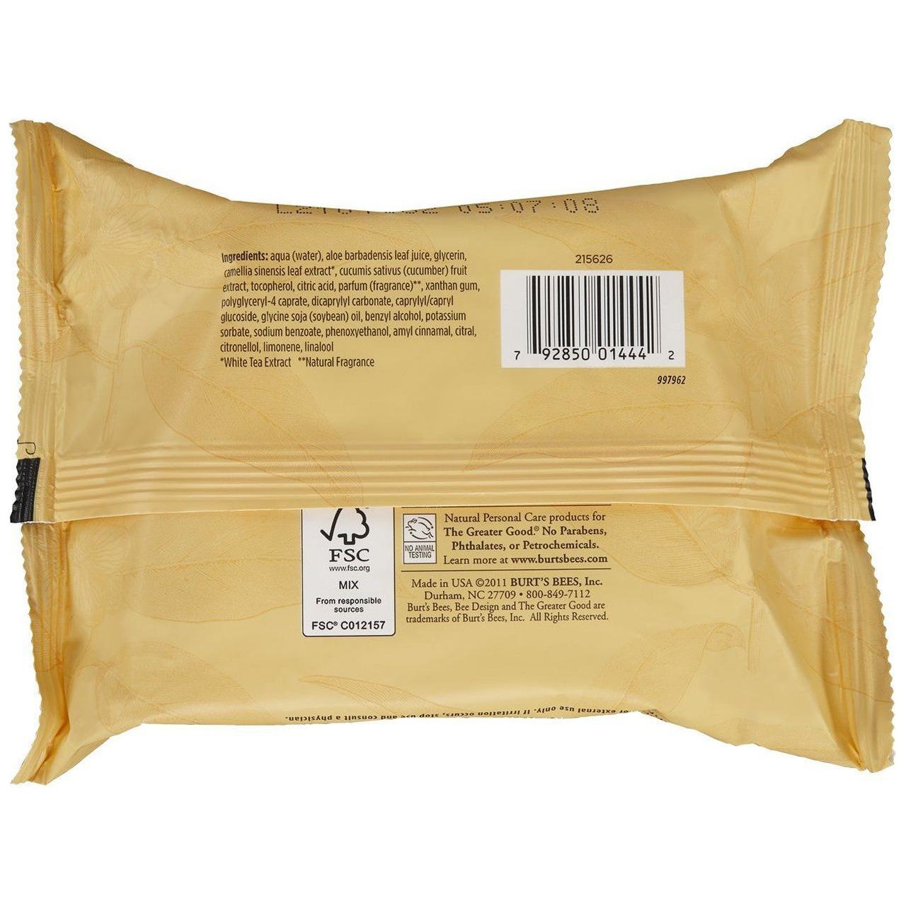 Burt's Bees Facial Cleansing Towelettes With White Tea Extract 2pk