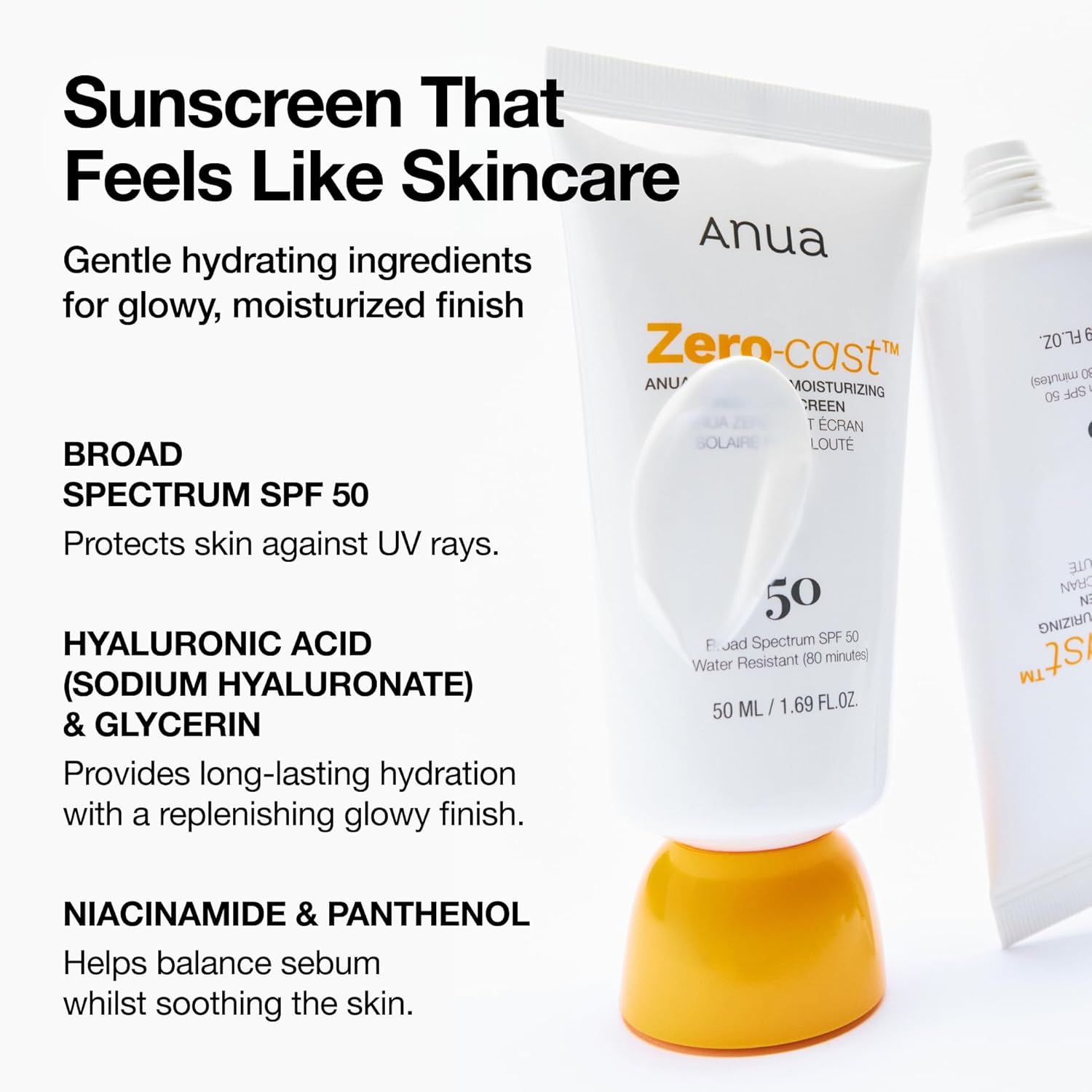ANUA Zero-Cast Moisturizing Finish Sunscreen SPF50+ PA++++ - Osadia Concept Store