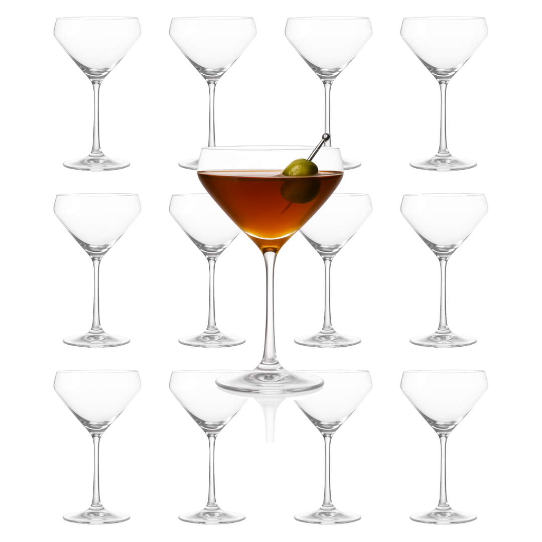 Hand Blown Martini Glass 10oz - (Set of 2, 4, or 6)