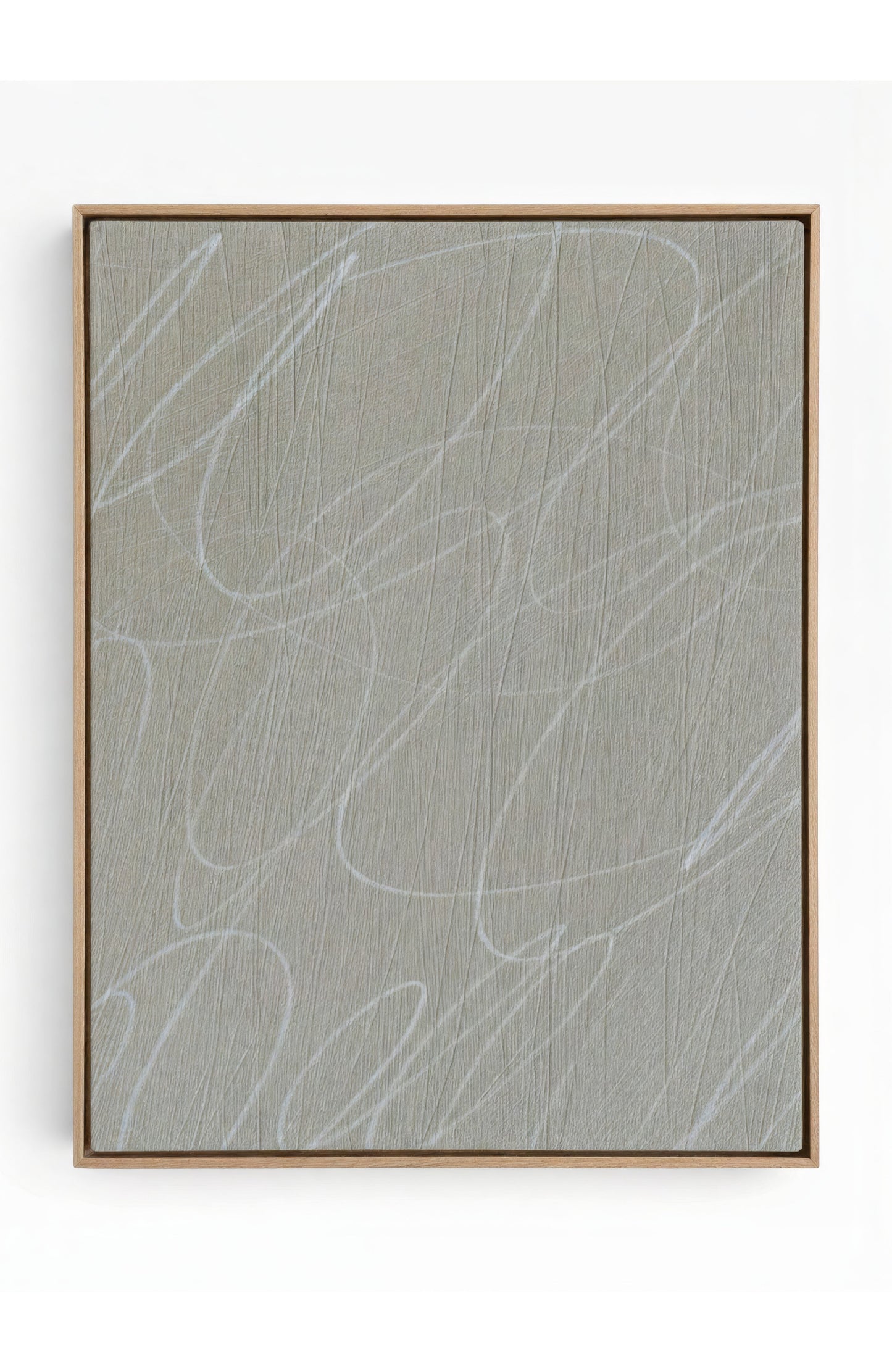 Gestural Marks in Fog Framed Canvas Wall Art