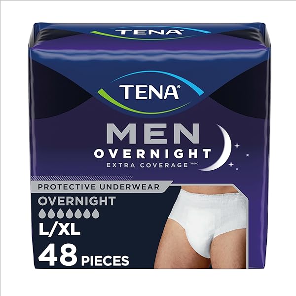 TENA Incontinence Underwear for Men, Maximum Plus Absorbency, Cottony-Soft Fabric, Men's Underwear for Bladder Control, X-Large, 56 ct (Packaging May Vary)