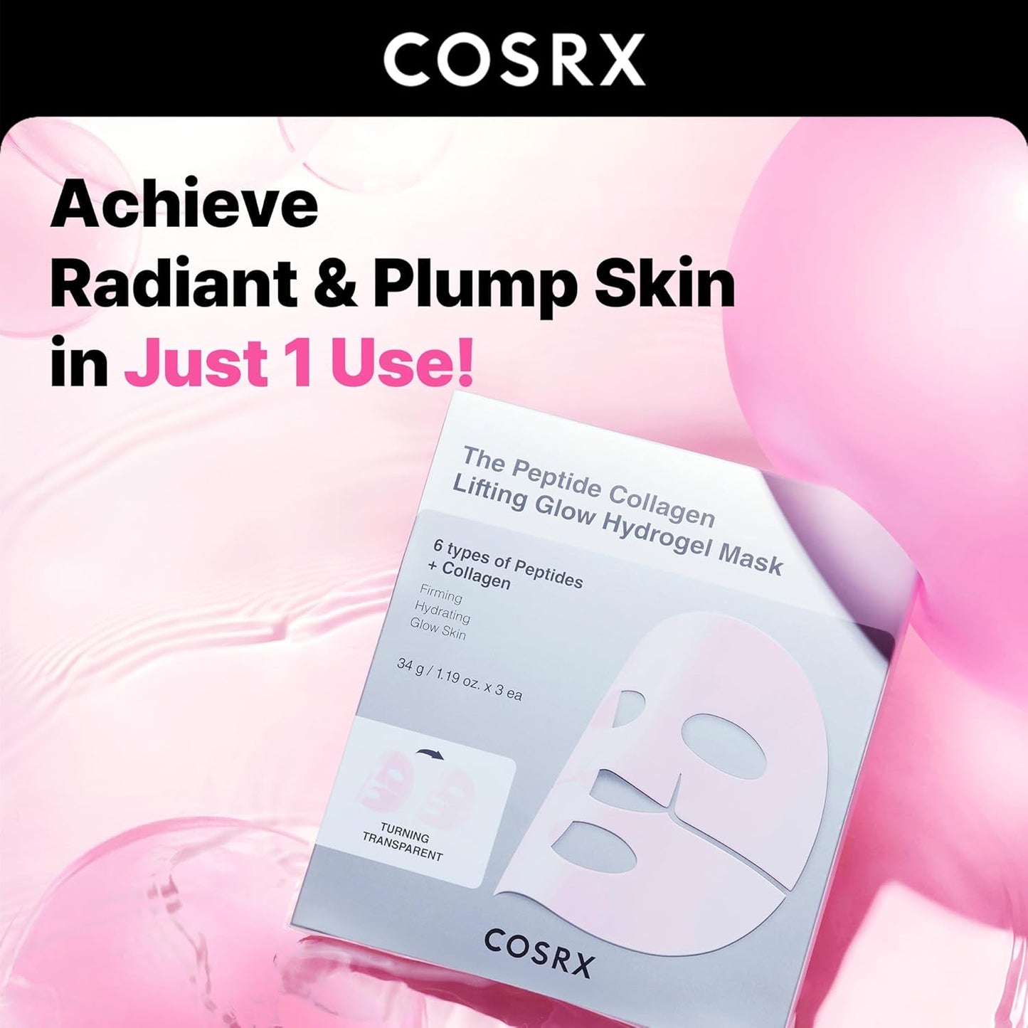 Cosrx The Peptide Collagen Lifting Glow Hydrogel Mask - Osadia Concept Store