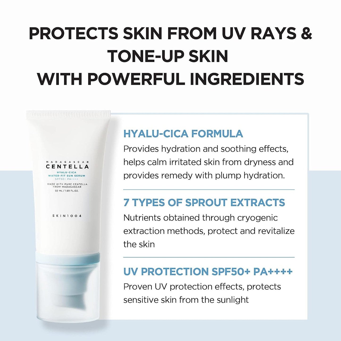 SKIN1004 Madagascar Centella Hyalu-Cica Water-Fit Sun Serum SPF50+ PA++++