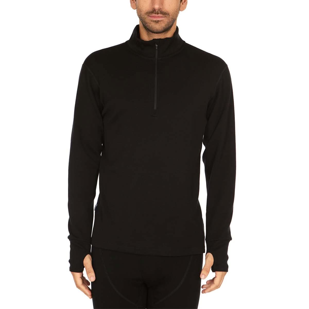 Heavyweight Men's Wool 1/4 Zip - 100% Merino Wool
